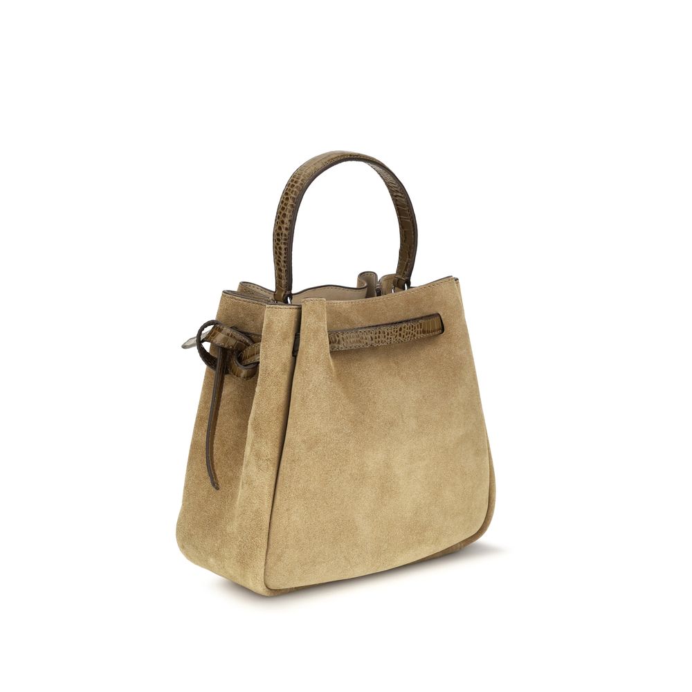 Tory Burch Beige Suede Leather Backet Bag | Regal Royce