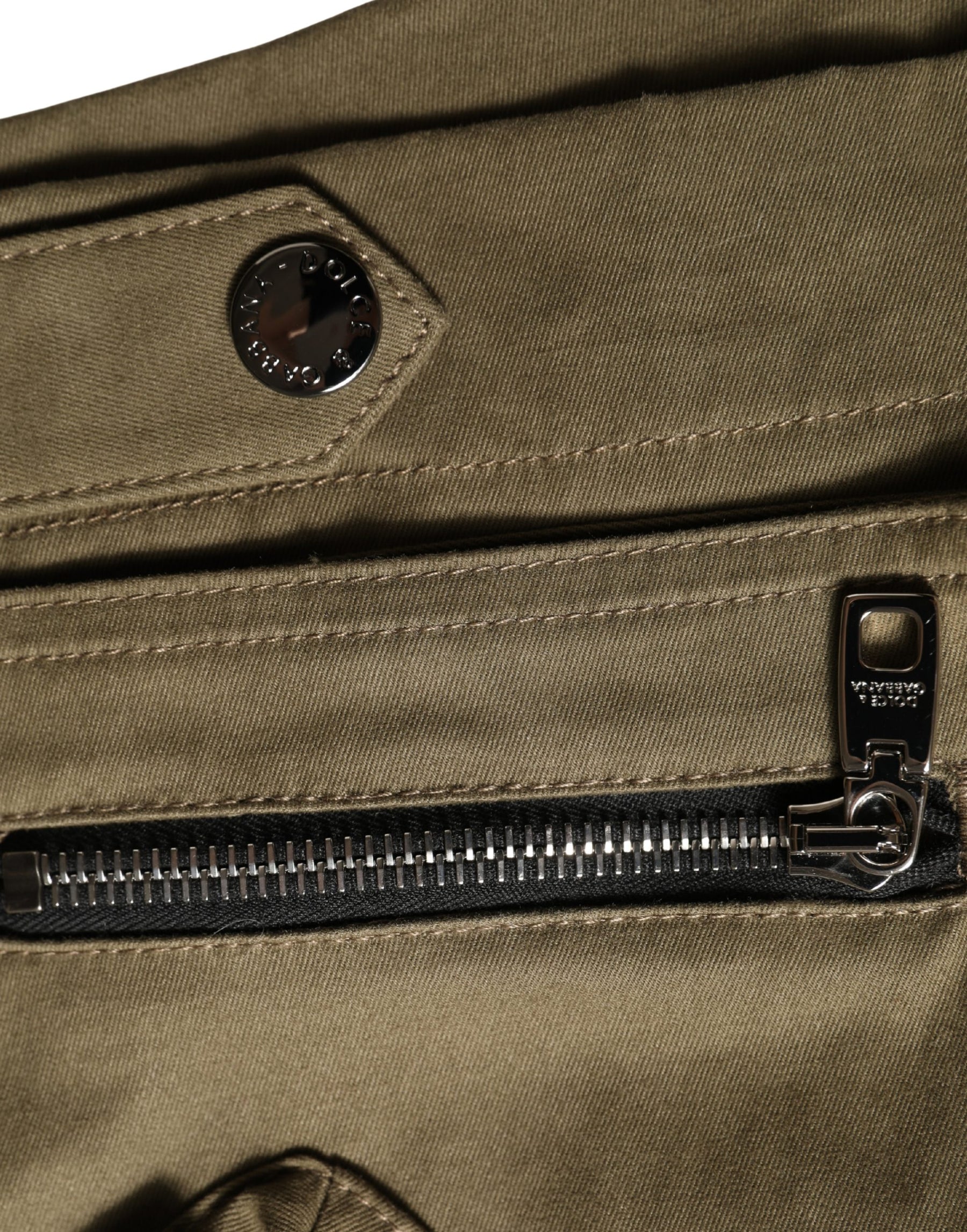 Dolce & Gabbana Green Cotton Mid Rise Cargo Hot Pants Shorts | Regal Royce