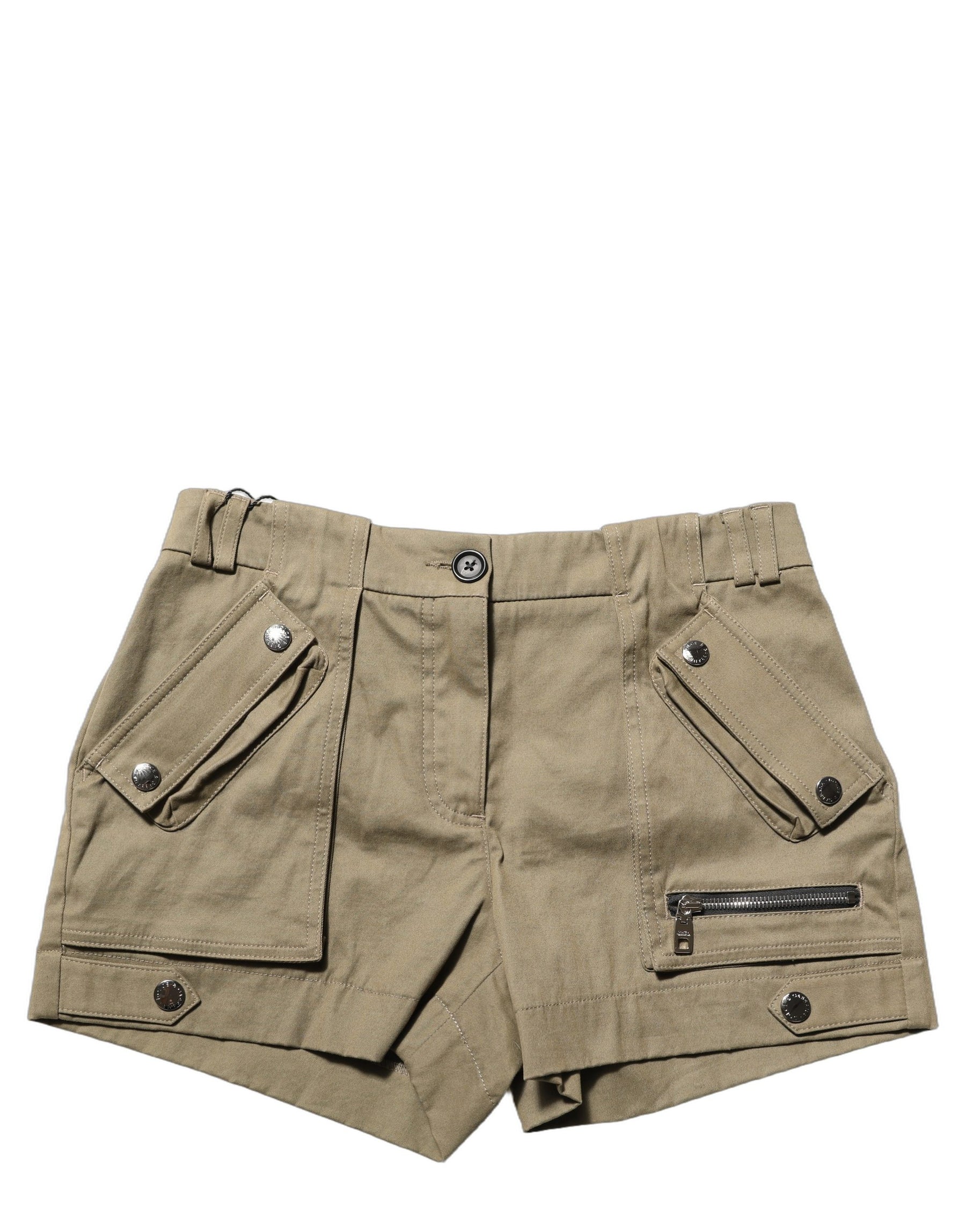 Dolce & Gabbana Green Cotton Mid Rise Cargo Hot Pants Shorts | Regal Royce