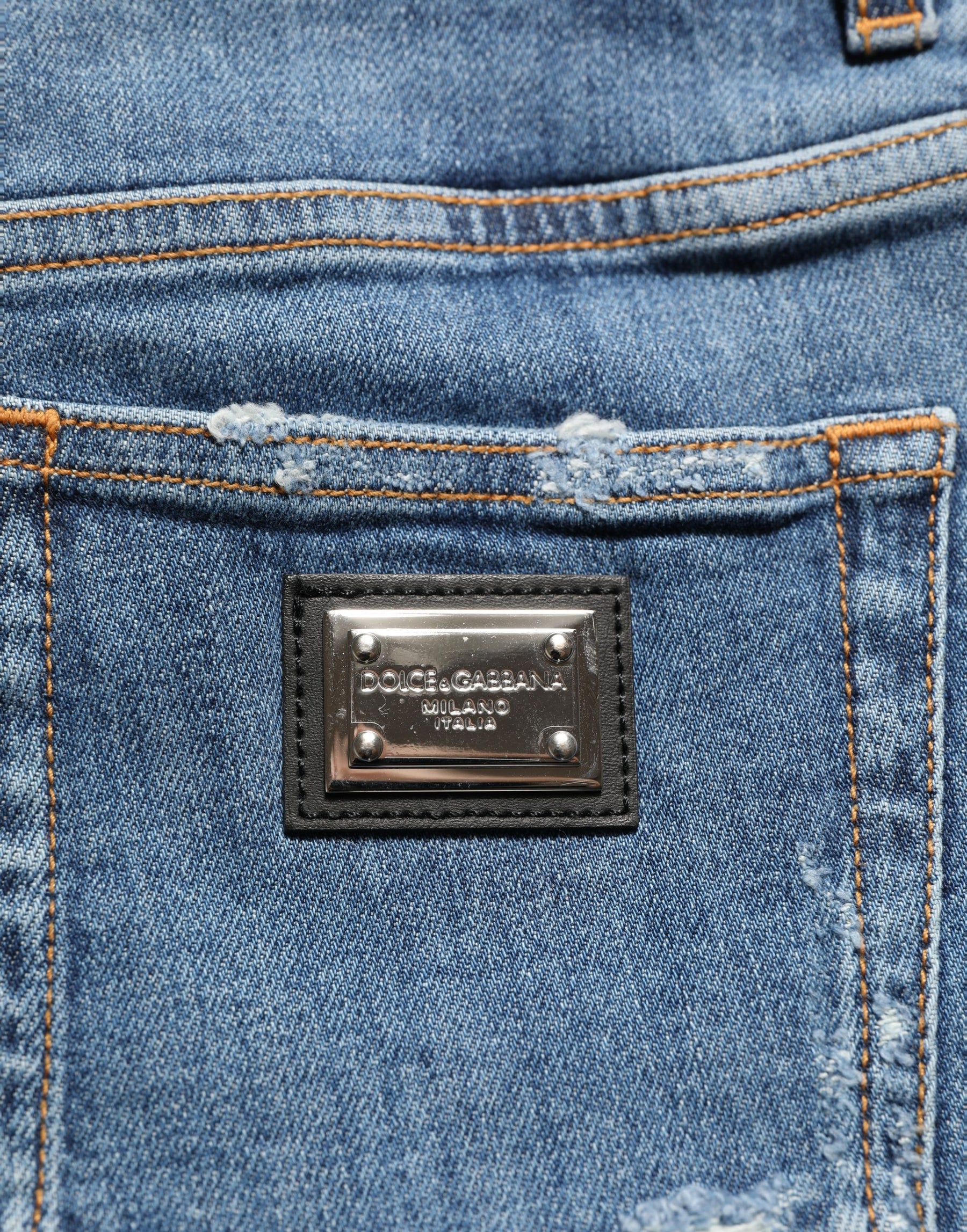 Dolce & Gabbana Blue Cotton High Rise Denim Hot Pants Shorts | Regal Royce