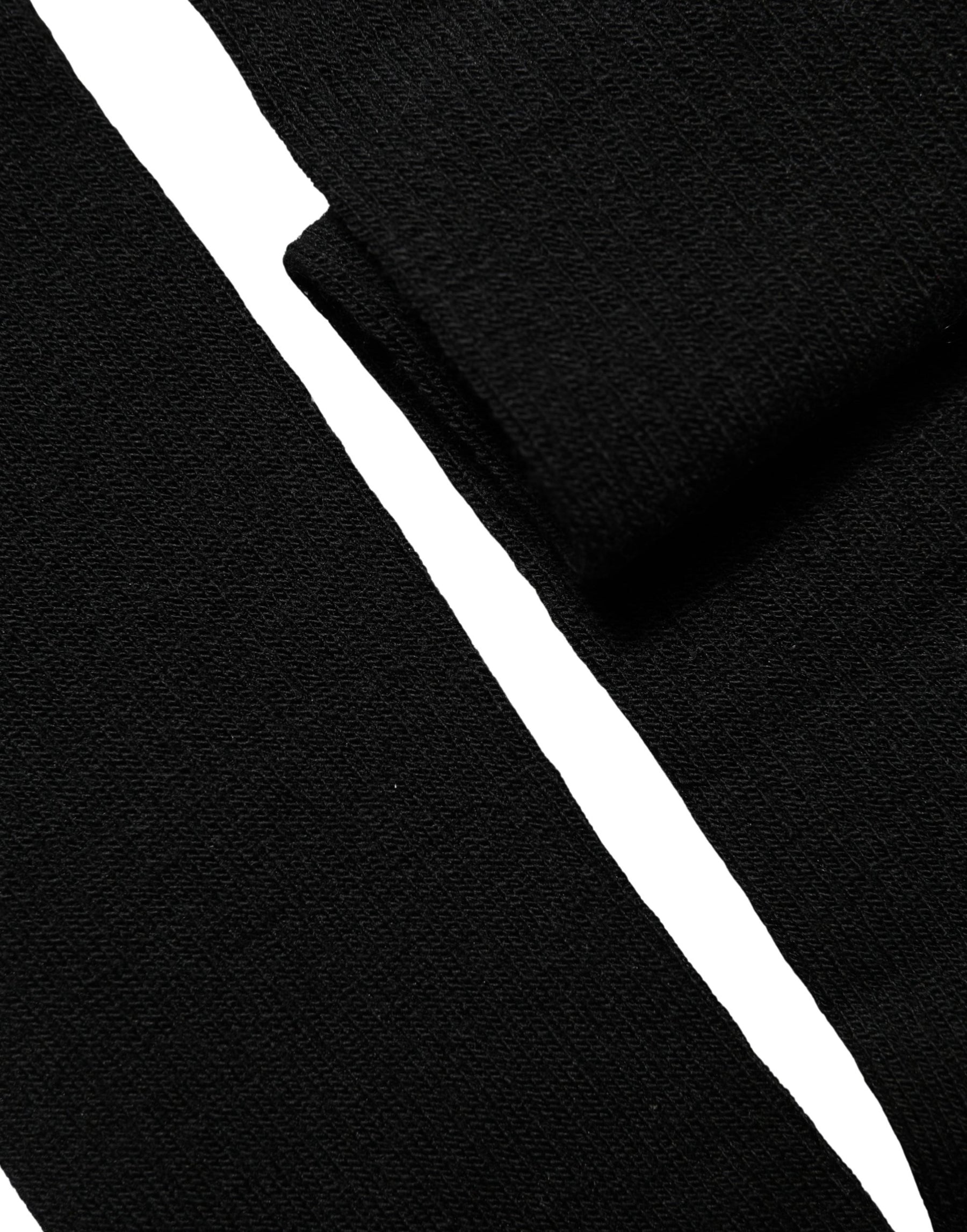 Dolce & Gabbana Black Wool Knit Calf Long Women Accessory Socks | Regal Royce