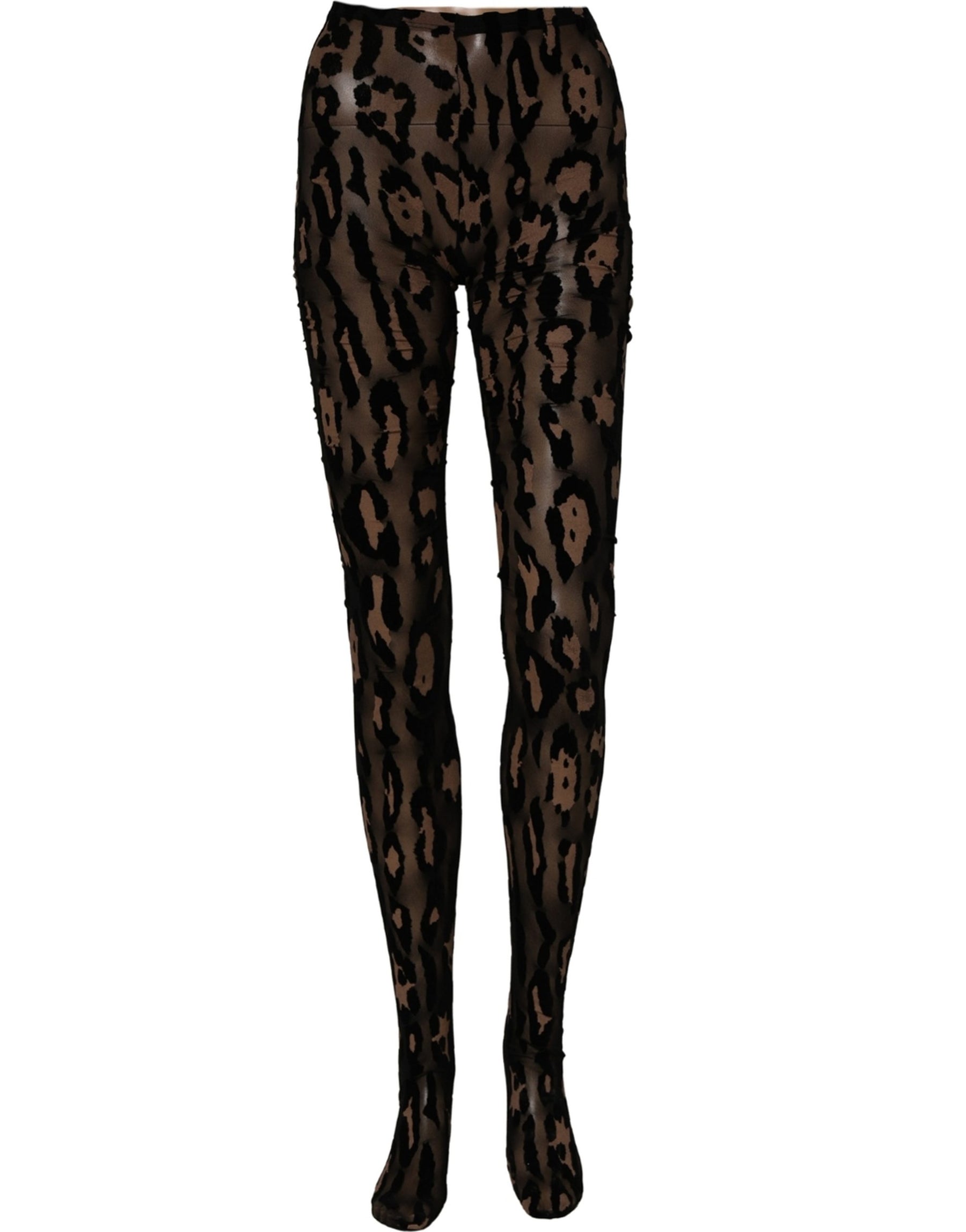 Dolce & Gabbana Black Leopard Nylon Tights Stocking Pantyhose Socks | Regal Royce