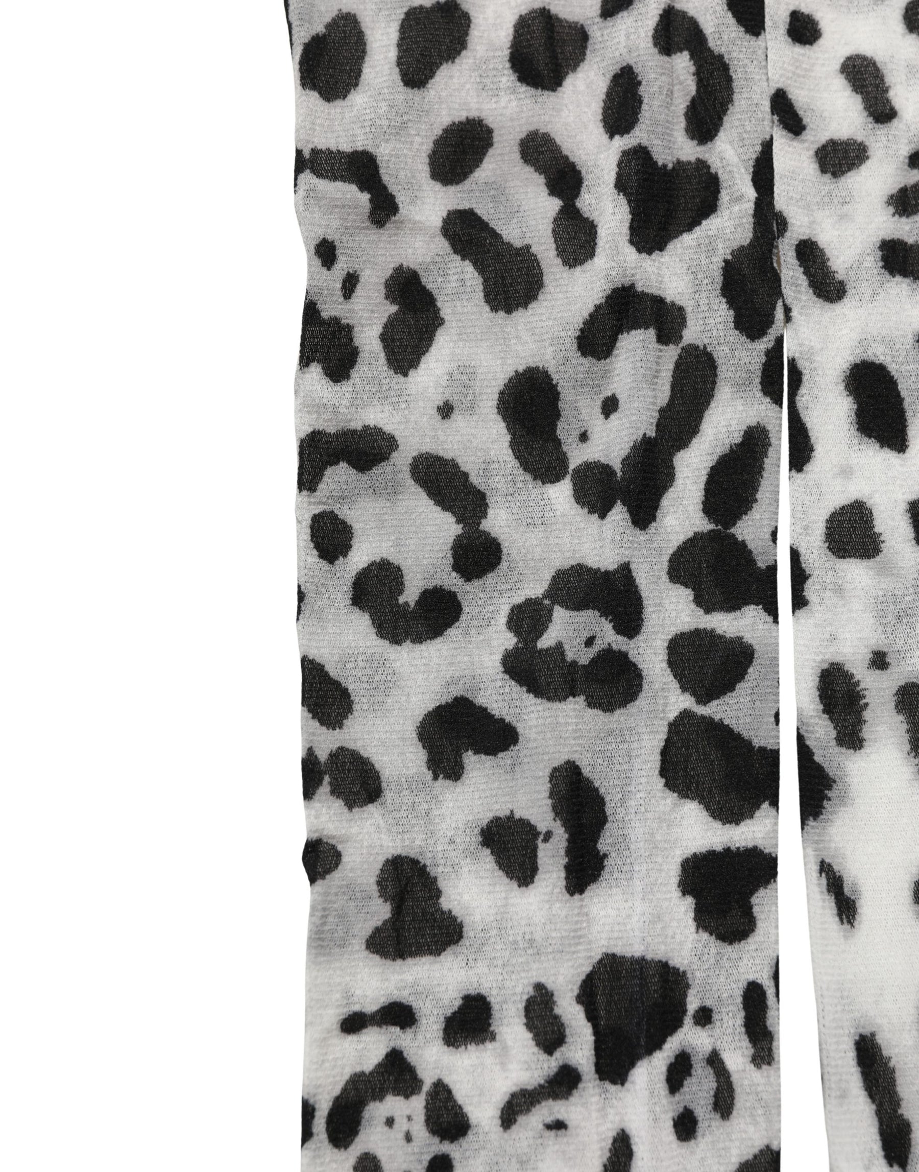 Dolce & Gabbana Gray Leopard Nylon Tights Stocking Pantyhose Socks | Regal Royce