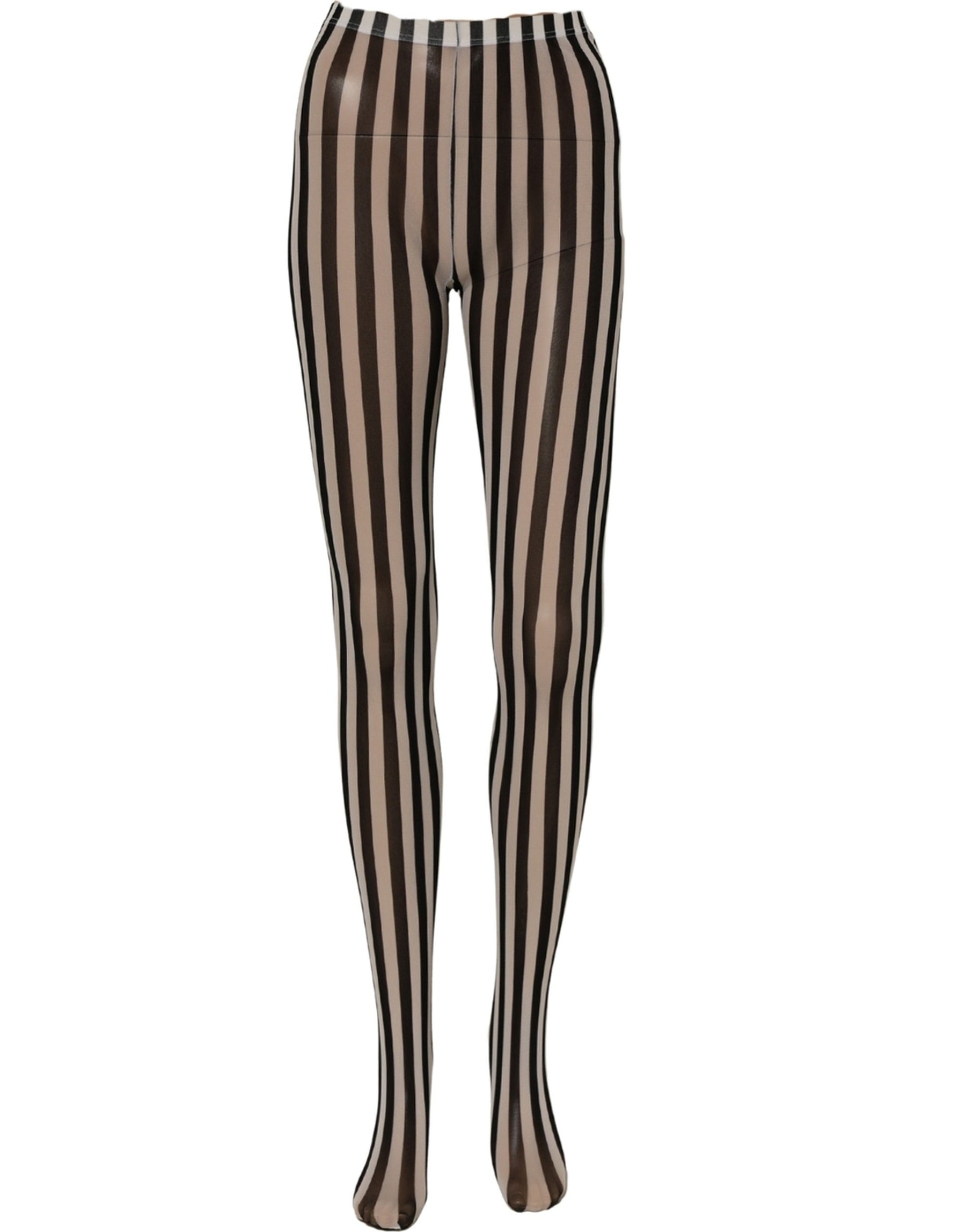 Dolce & Gabbana Black White Stripes Tights Stocking Pantyhose Socks | Regal Royce