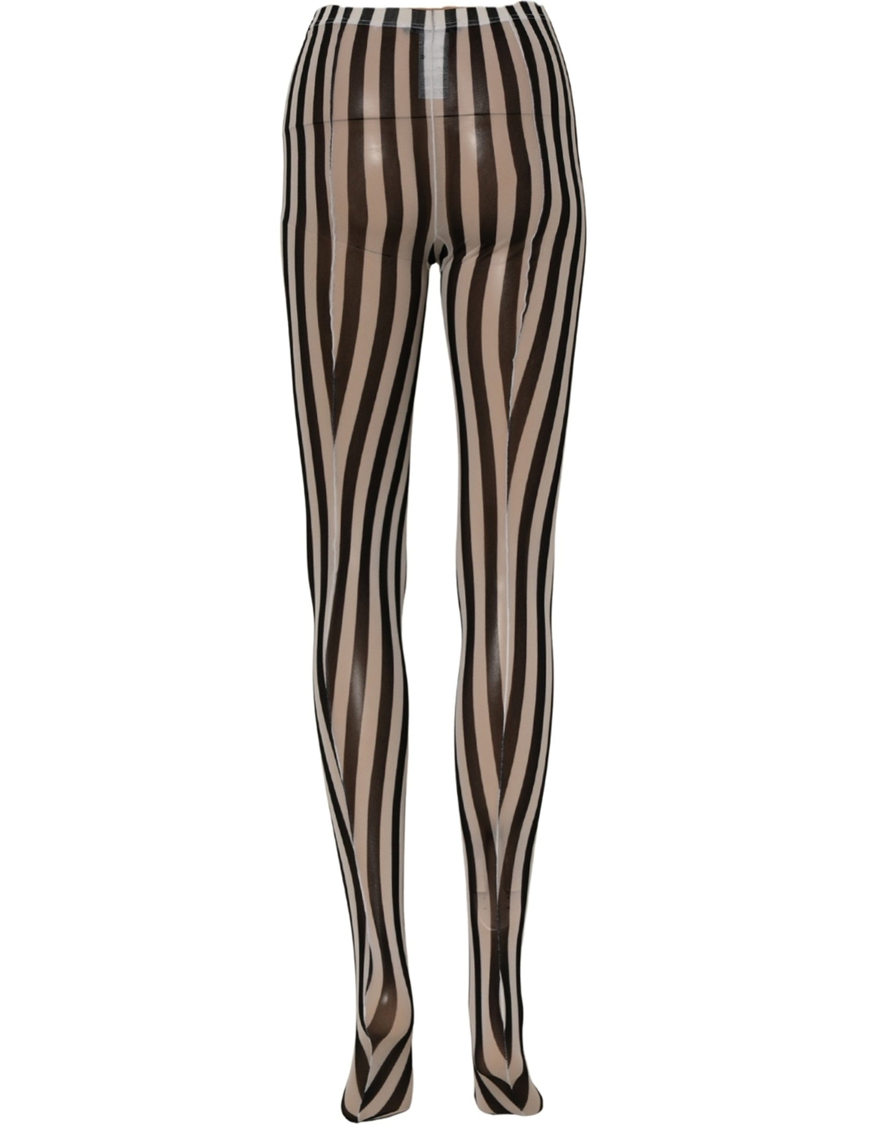 Dolce & Gabbana Black White Stripes Tights Stocking Pantyhose Socks | Regal Royce