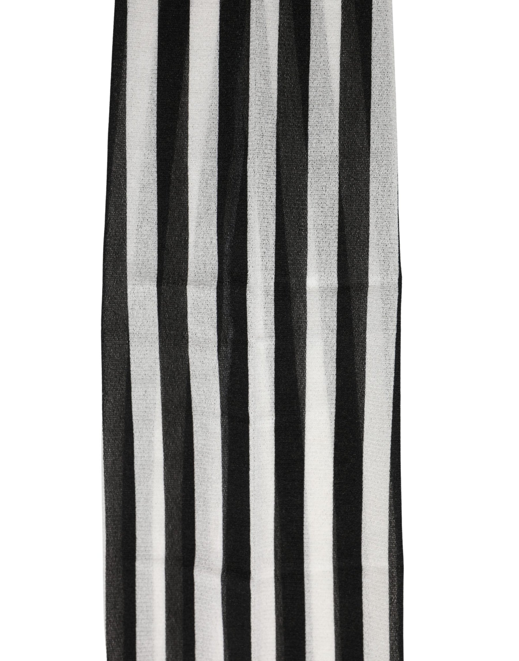 Dolce & Gabbana Black White Stripes Tights Stocking Pantyhose Socks | Regal Royce