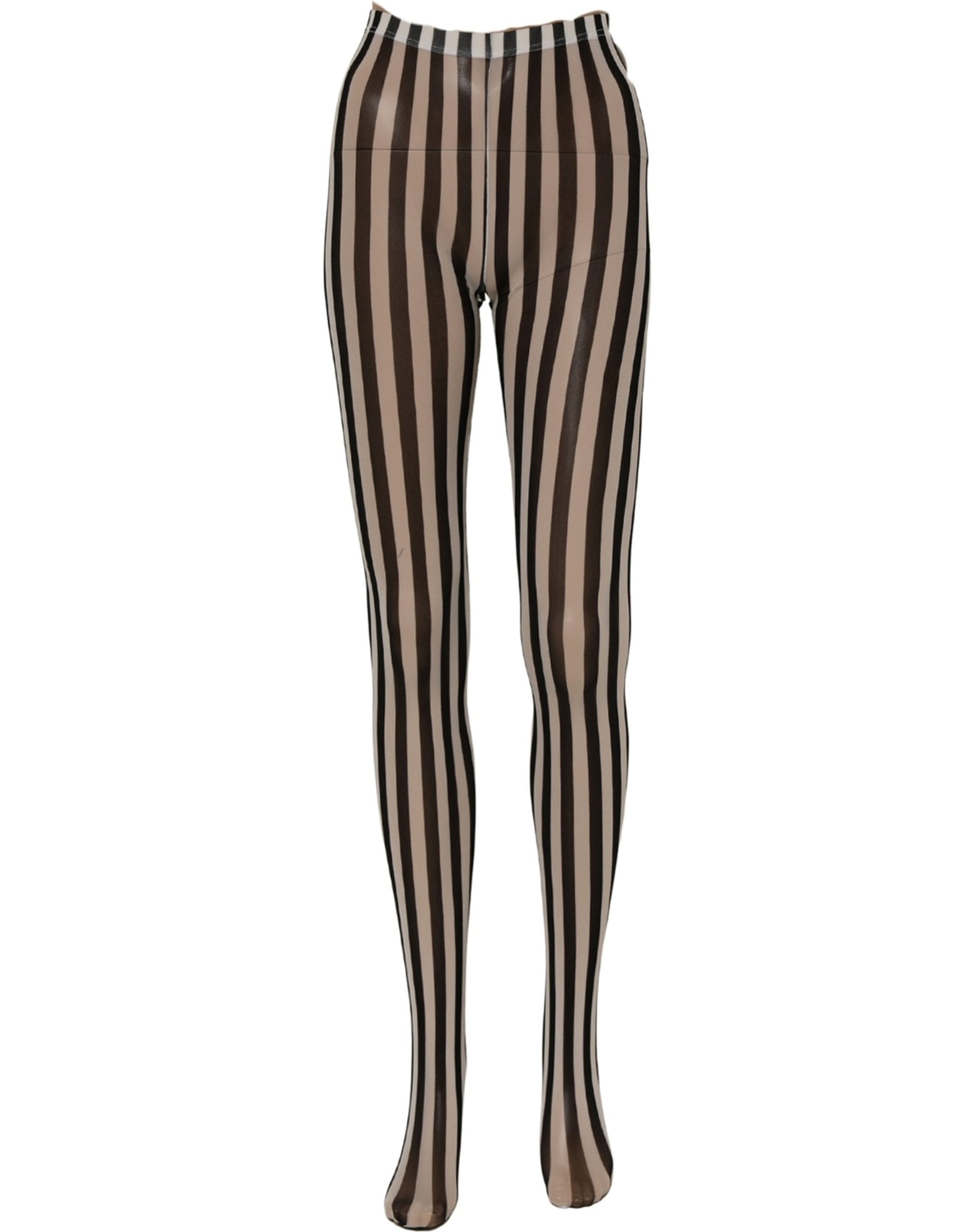 Dolce & Gabbana Black White Stripes Tights Stocking Pantyhose Socks | Regal Royce