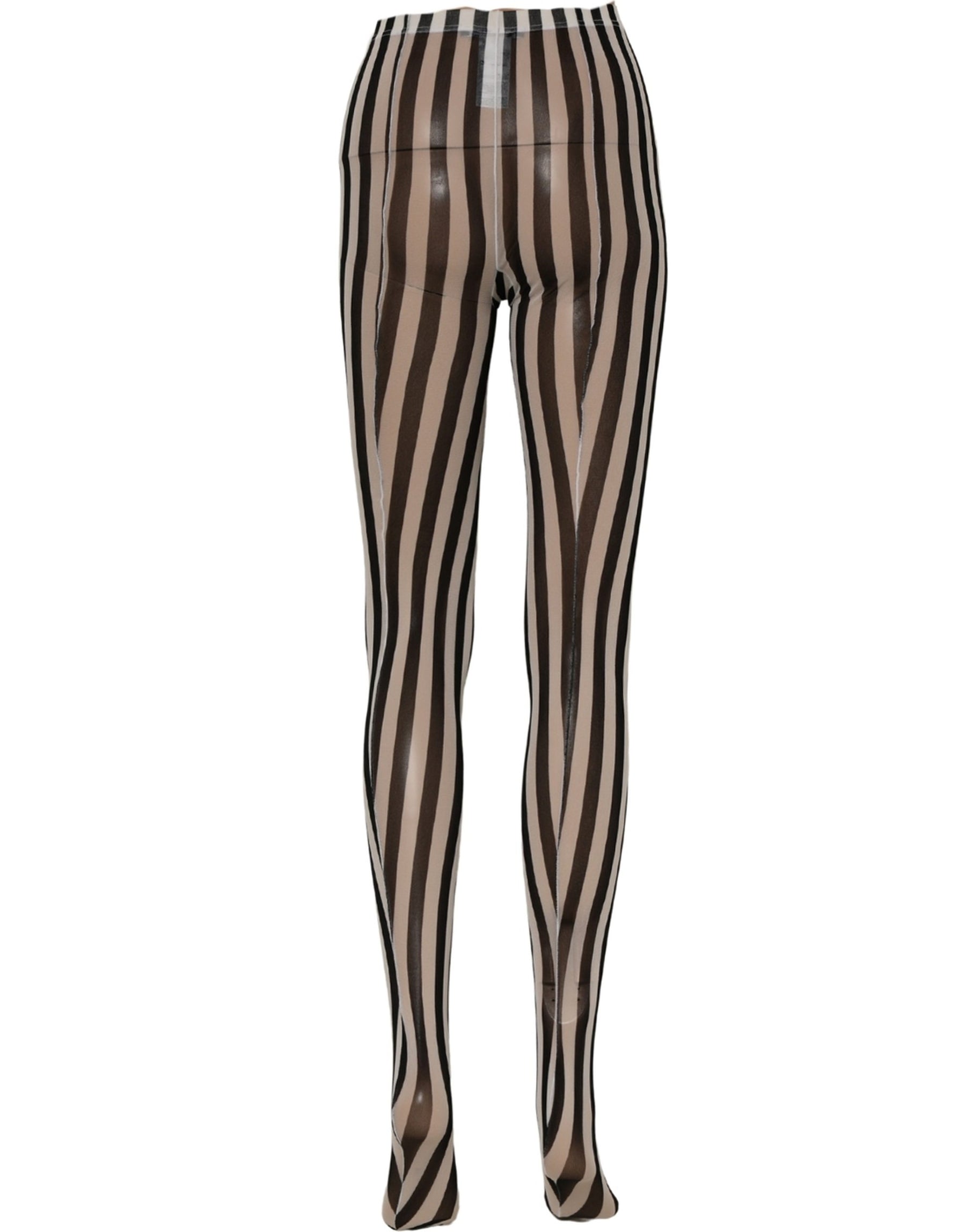 Dolce & Gabbana Black White Stripes Tights Stocking Pantyhose Socks | Regal Royce