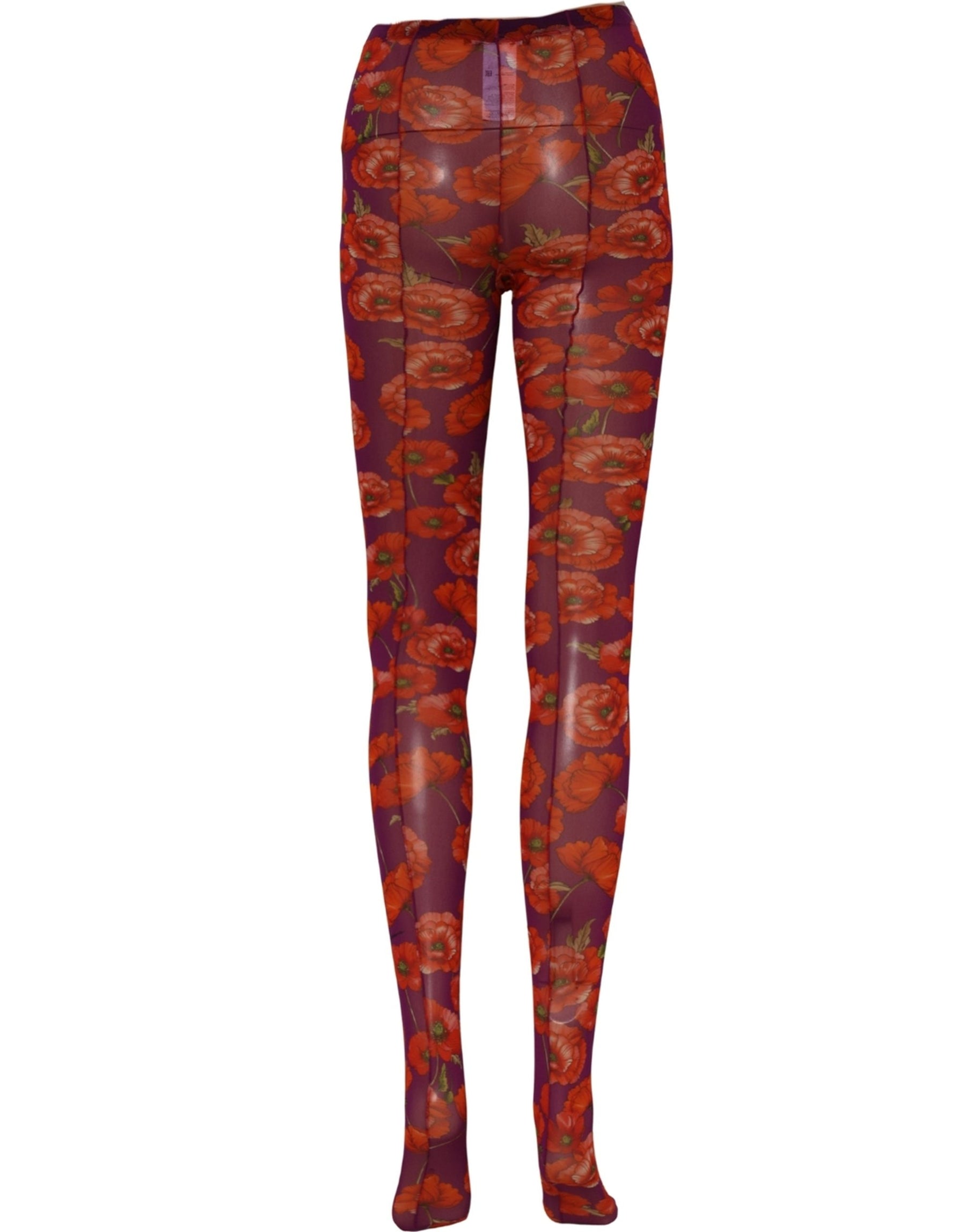 Dolce & Gabbana Purple Nylon Floral Print Tights Stockings Socks | Regal Royce