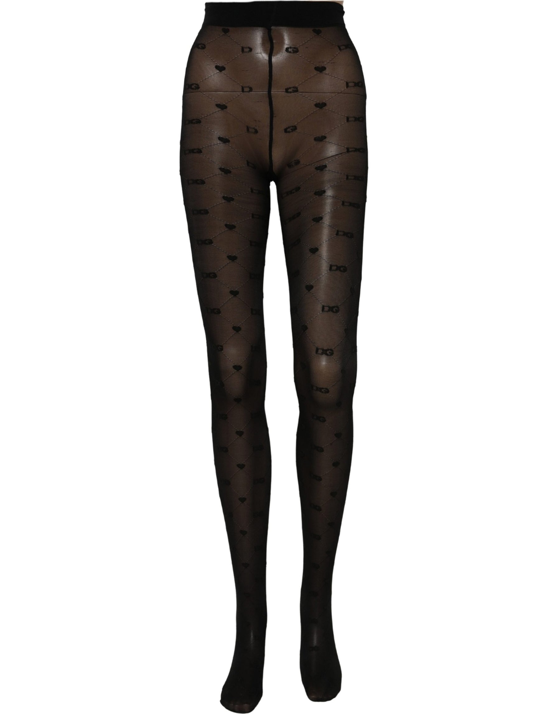 Dolce & Gabbana Black Nylon Logo Tights Stocking Pantyhose Socks | Regal Royce