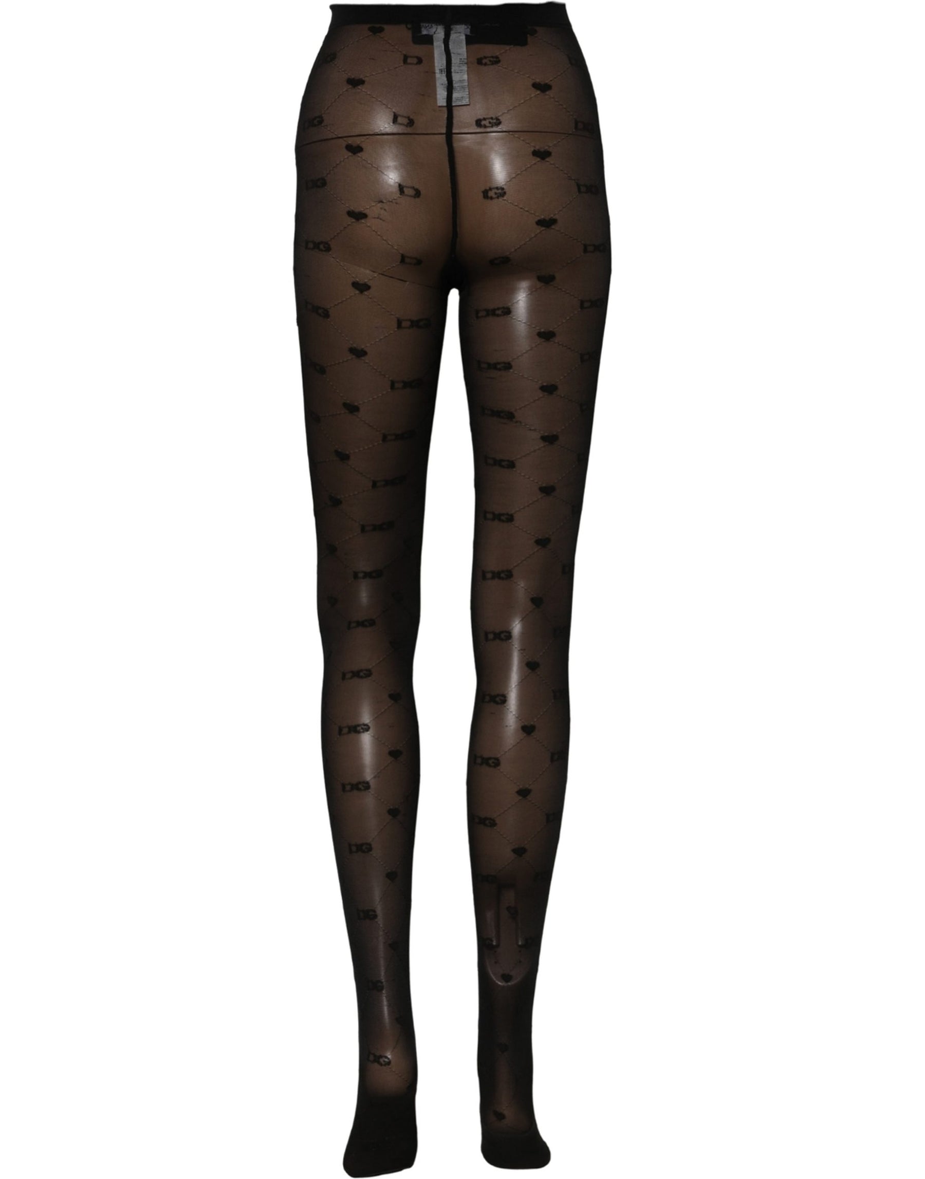 Dolce & Gabbana Black Nylon Logo Tights Stocking Pantyhose Socks | Regal Royce