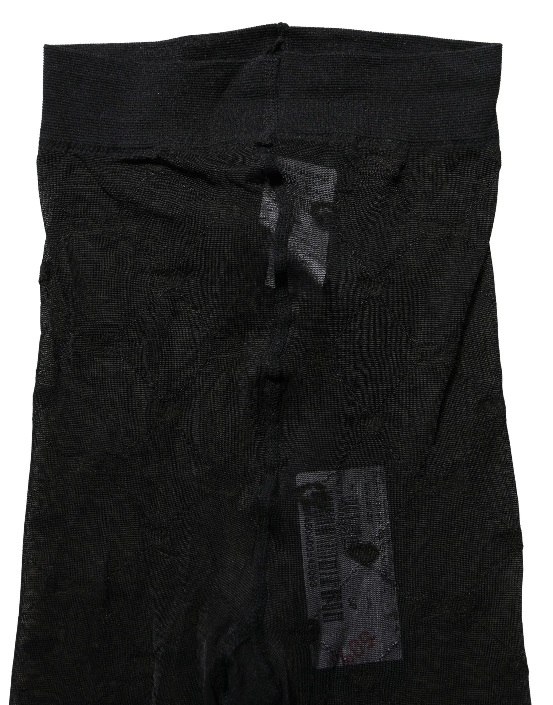 Dolce & Gabbana Black Nylon Logo Tights Stocking Pantyhose Socks | Regal Royce