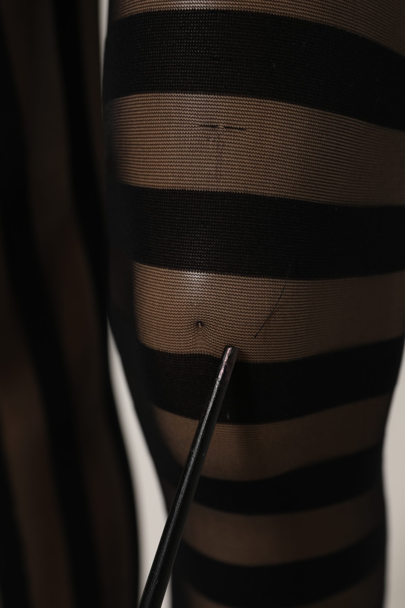 Dolce & Gabbana Black Nylon Stripes Tights Stockings Pantyhose Socks | Regal Royce