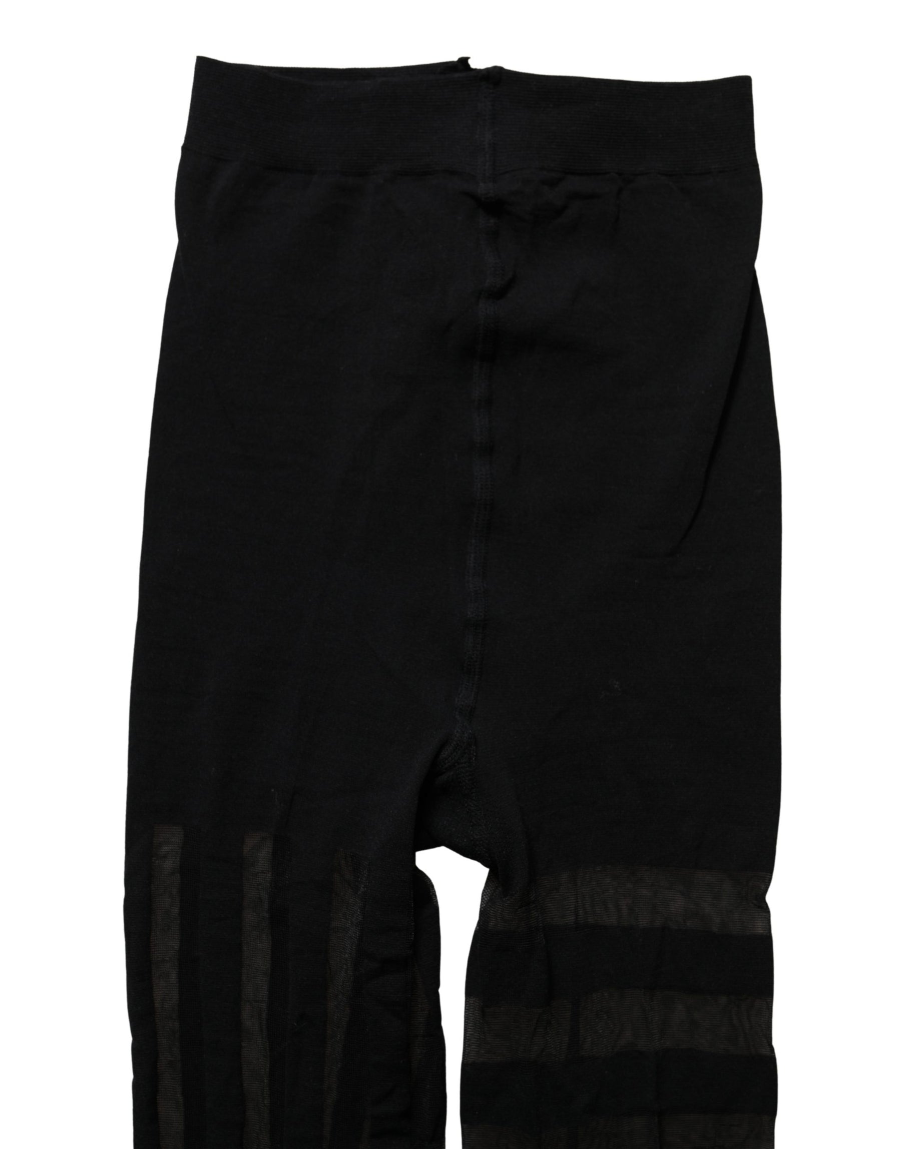 Dolce & Gabbana Black Nylon Stripes Tights Stockings Pantyhose Socks | Regal Royce
