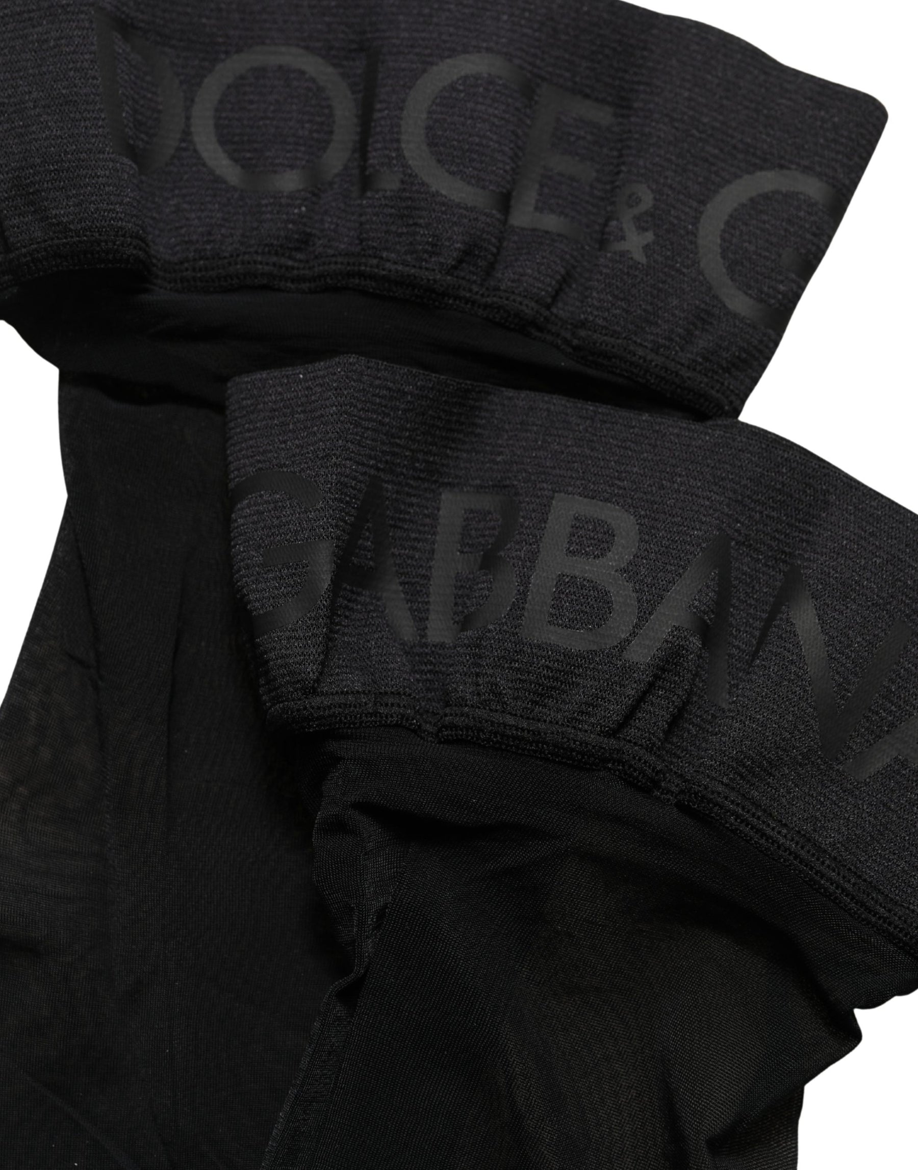 Dolce & Gabbana Black Nylon Logo Calf Long Women Accessory Socks | Regal Royce
