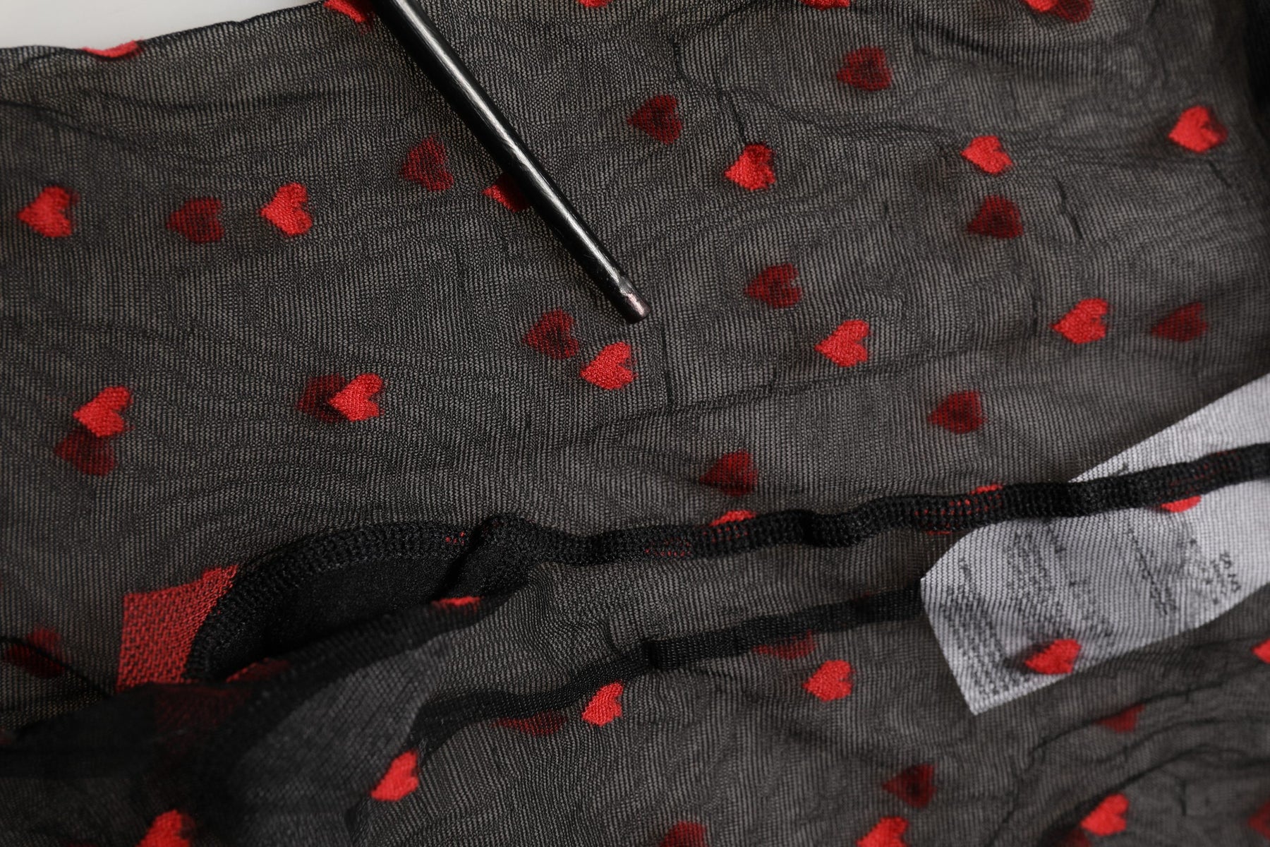Dolce & Gabbana Black Nylon Hearts Tights Stocking Pantyhose Socks | Regal Royce