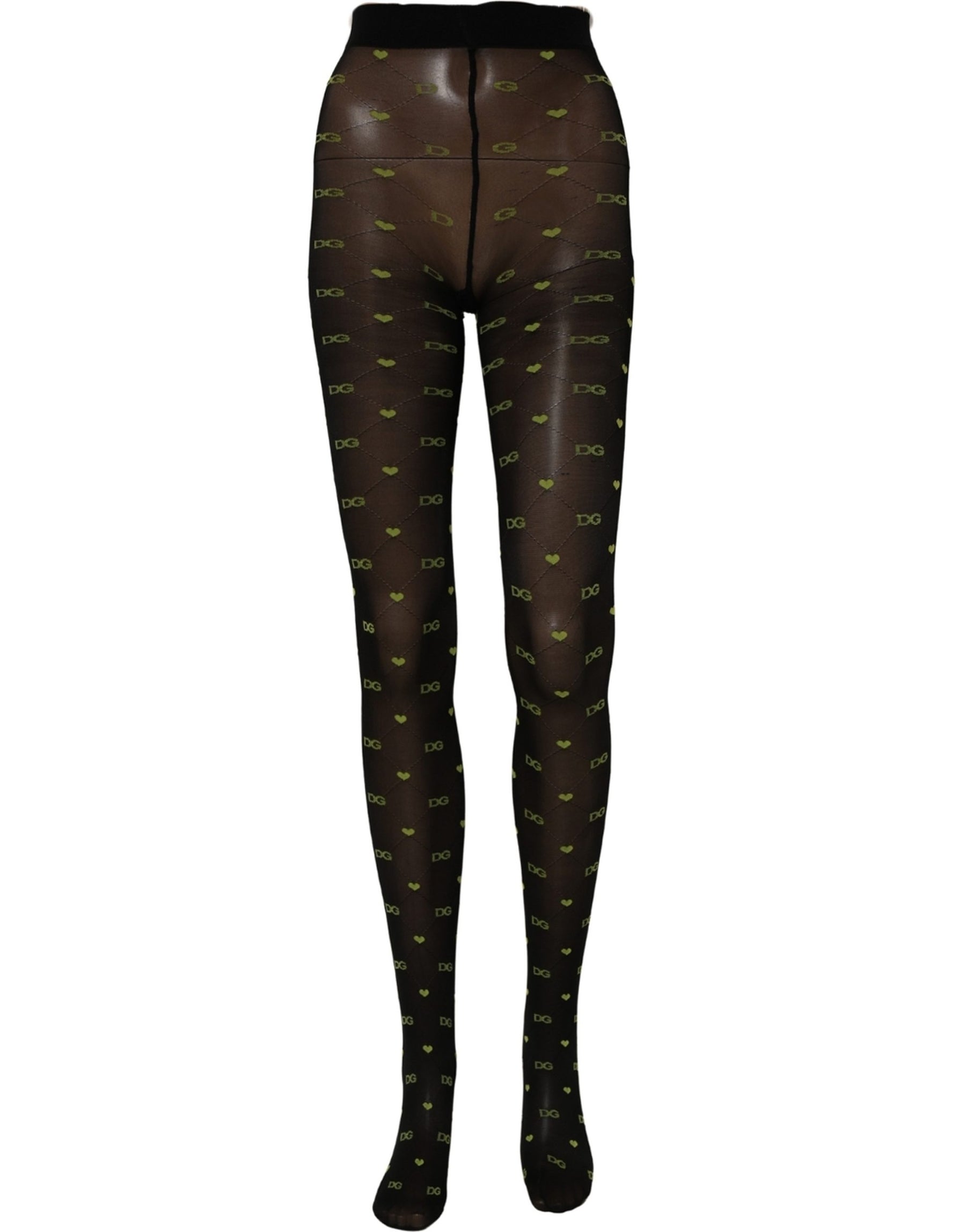 Dolce & Gabbana Black Nylon Logo Tights Stocking Pantyhose Socks | Regal Royce