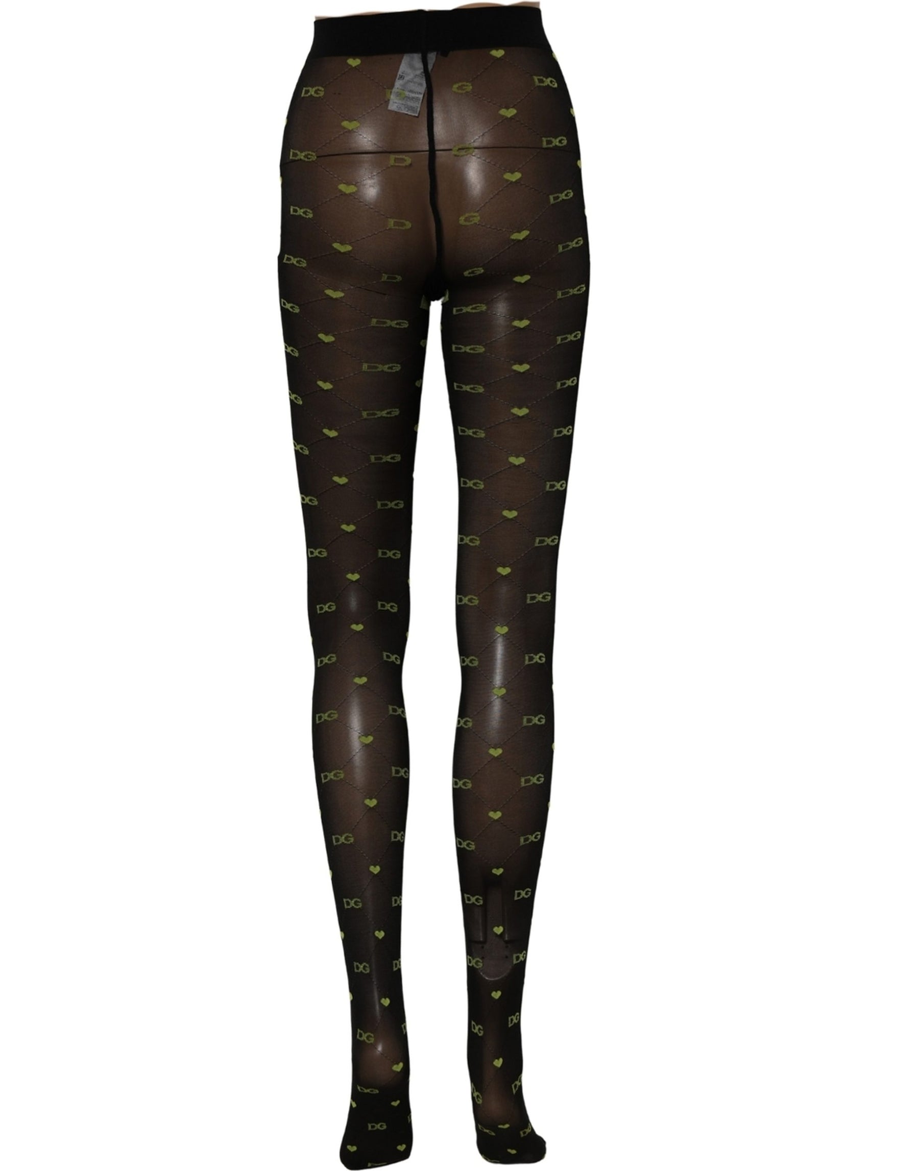 Dolce & Gabbana Black Nylon Logo Tights Stocking Pantyhose Socks | Regal Royce