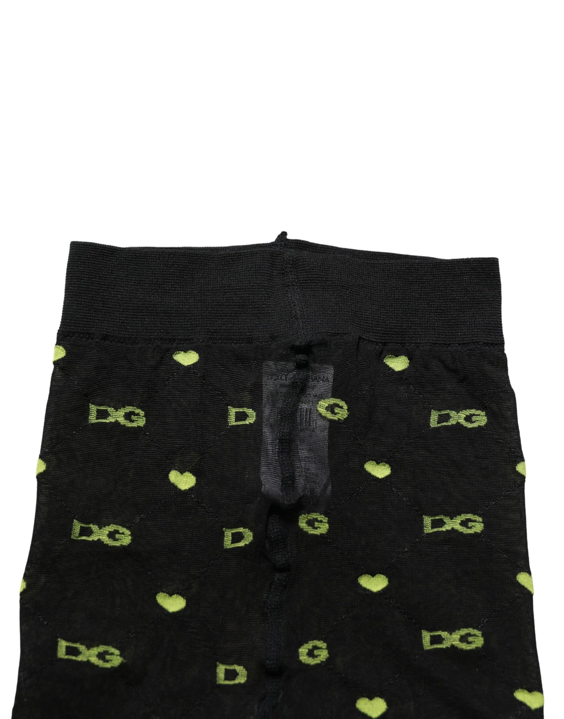 Dolce & Gabbana Black Nylon Logo Tights Stocking Pantyhose Socks | Regal Royce