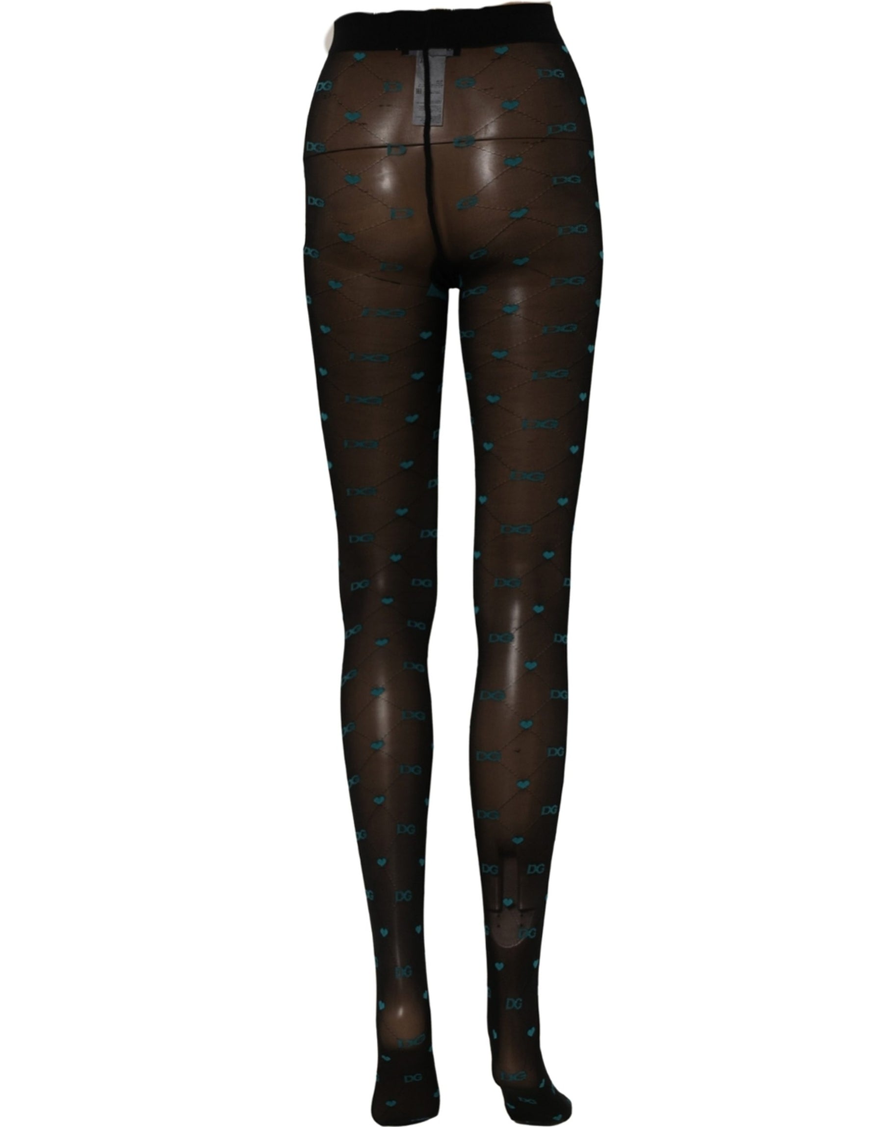 Dolce & Gabbana Black Nylon Logo Tights Stocking Pantyhose Socks | Regal Royce
