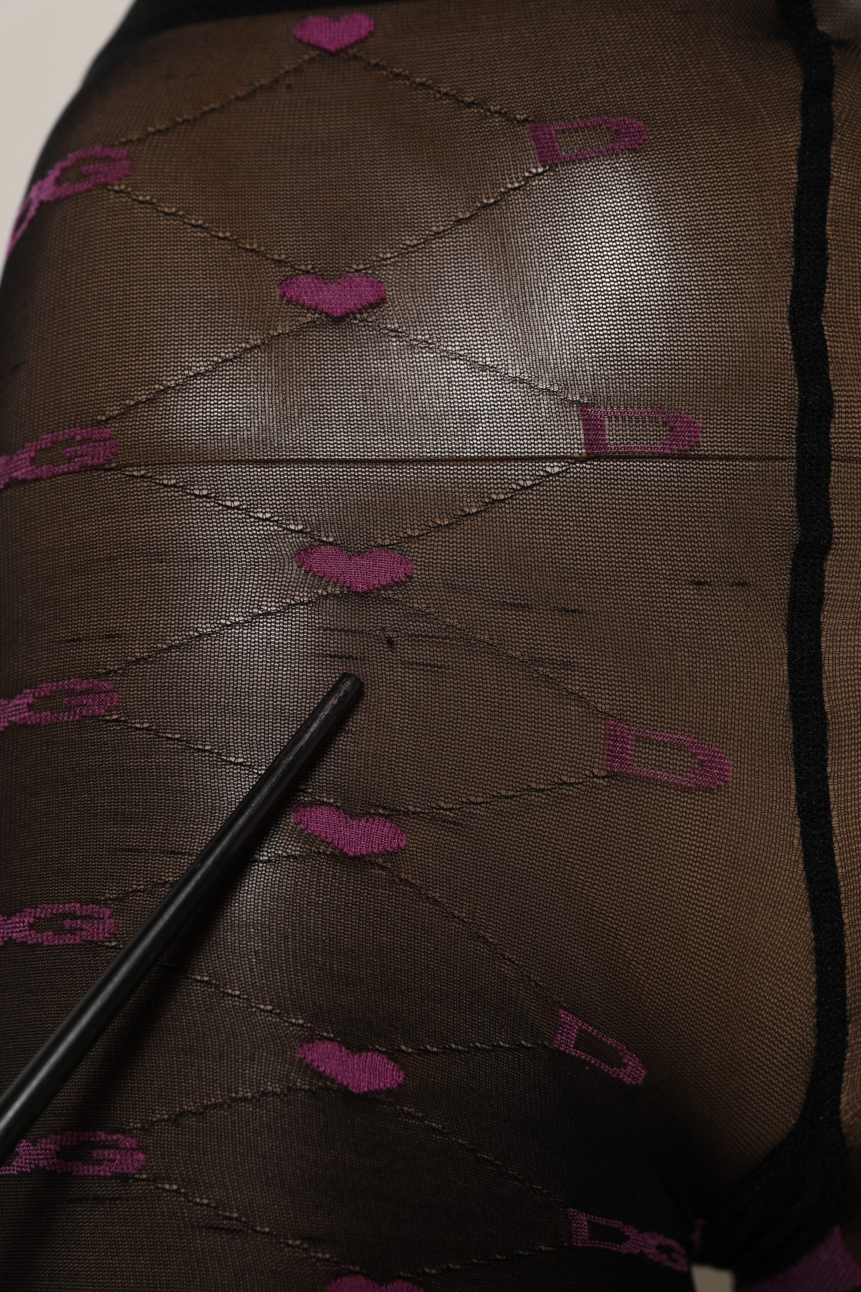 Dolce & Gabbana Black Nylon Hearts Tights Stocking Pantyhose Socks | Regal Royce