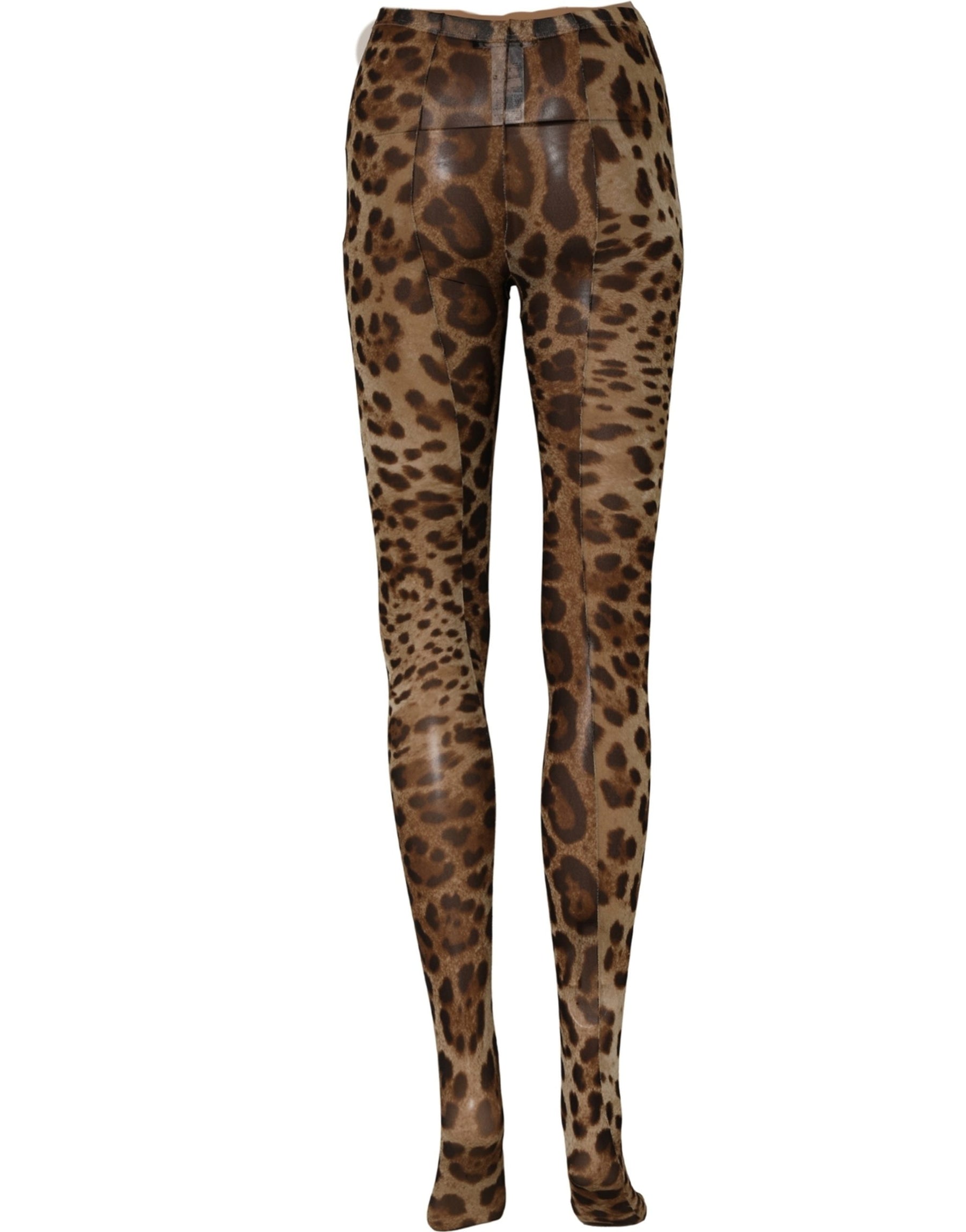 Dolce & Gabbana Brown Leopard Nylon Tights Stocking Pantyhose Socks | Regal Royce