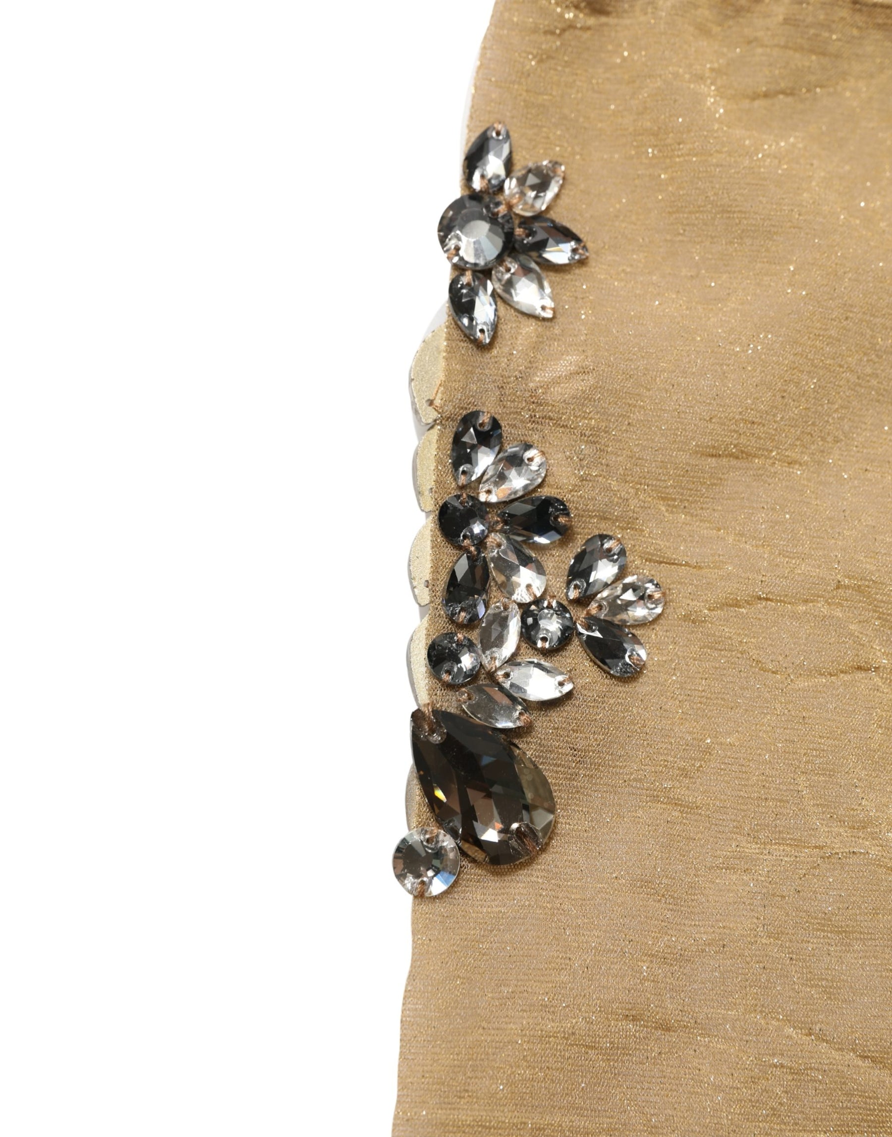 Dolce & Gabbana Brown Stretch Floral Clear Crystal Stockings Socks | Regal Royce