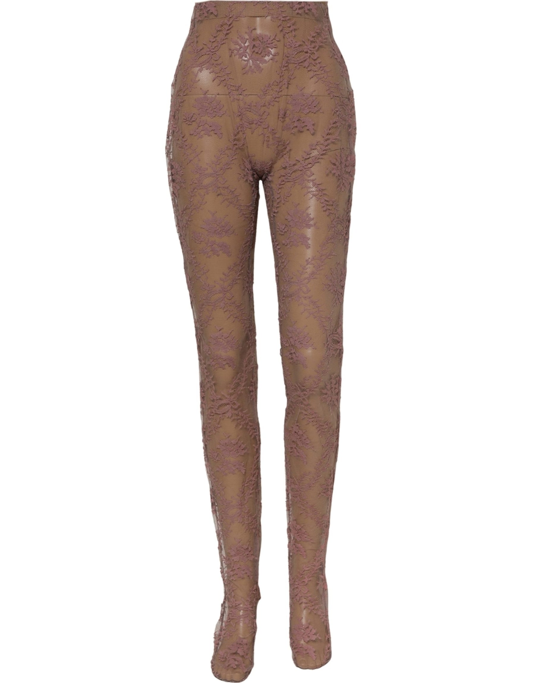 Dolce & Gabbana Pink Floral Lace Tights Stockings Pantyhose Socks | Regal Royce