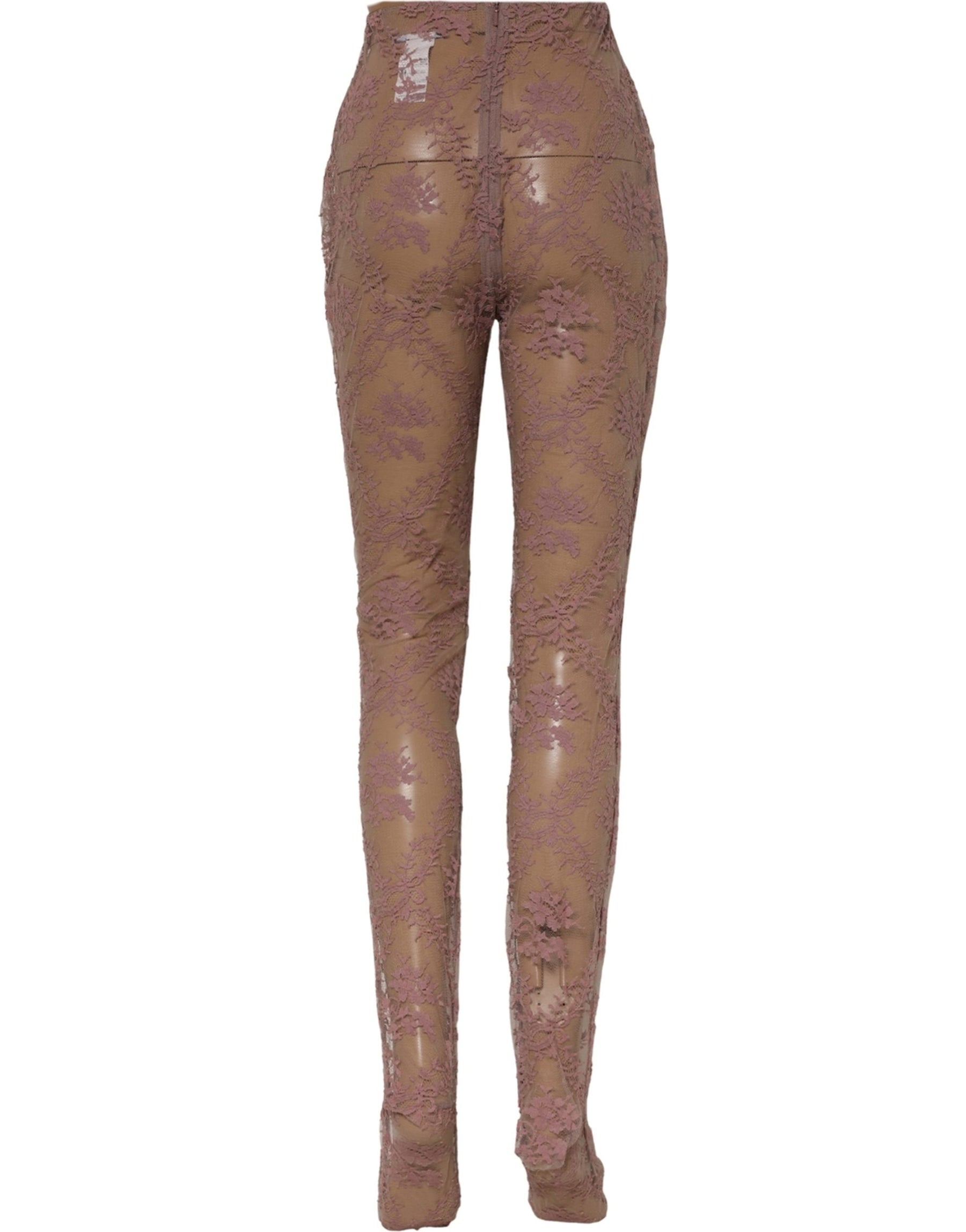 Dolce & Gabbana Pink Floral Lace Tights Stockings Pantyhose Socks | Regal Royce