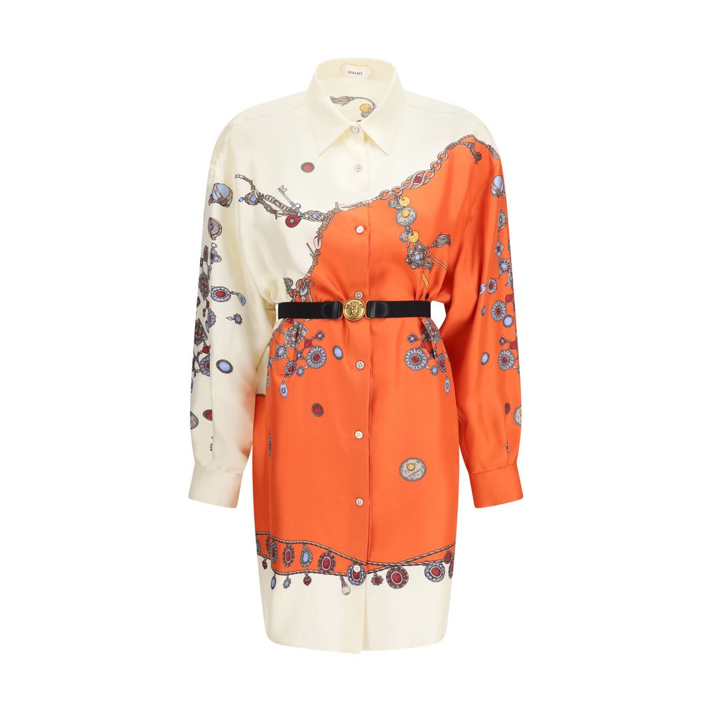 Versace Orange Silk Casual Dress | Regal Royce