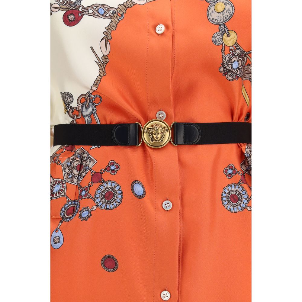 Versace Orange Silk Casual Dress | Regal Royce