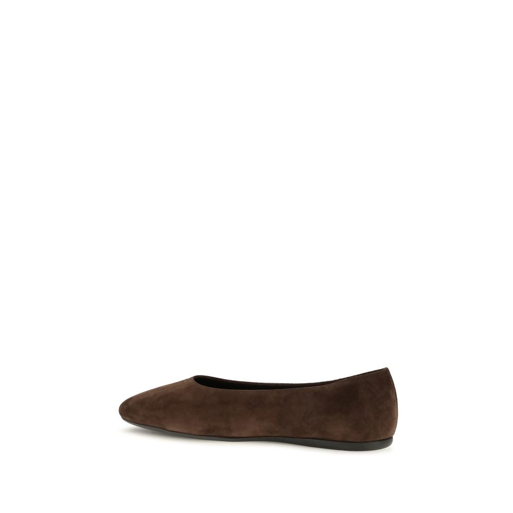 Prada Brown Calf Leather Bos Taurus Ballet Flats | Regal Royce