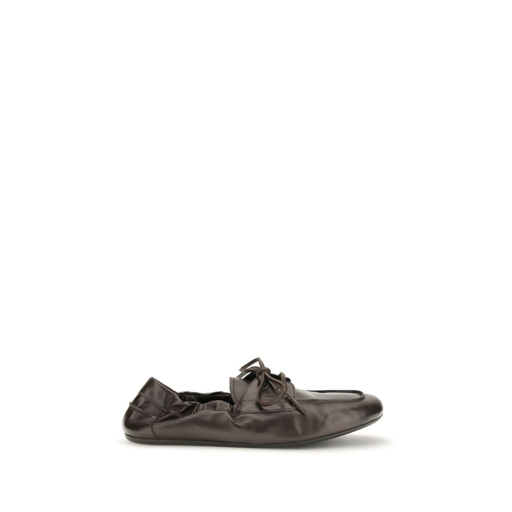 Prada Brown Calf Leather Bos Taurus Slip-On Loafers | Regal Royce