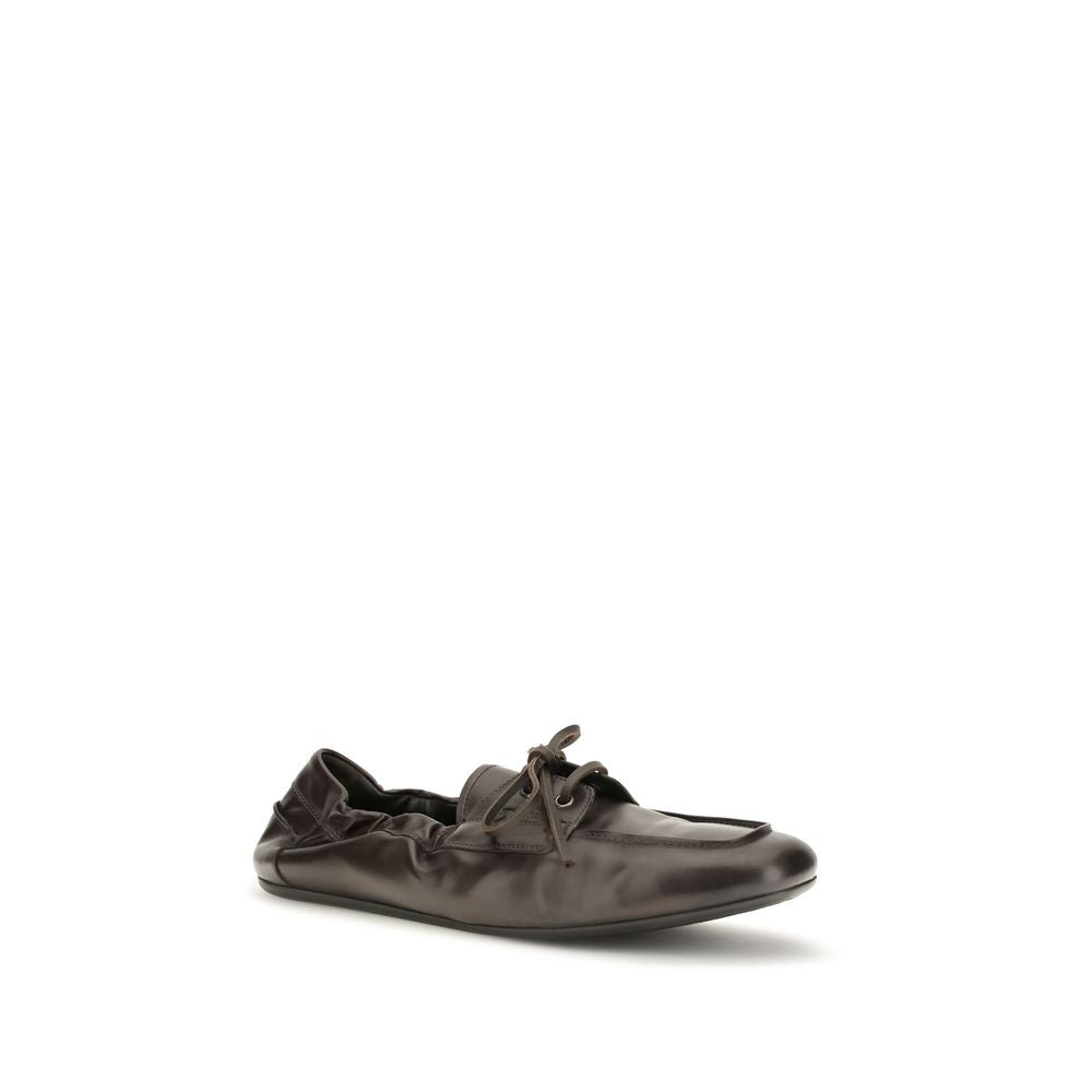 Prada Brown Calf Leather Bos Taurus Slip-On Loafers | Regal Royce
