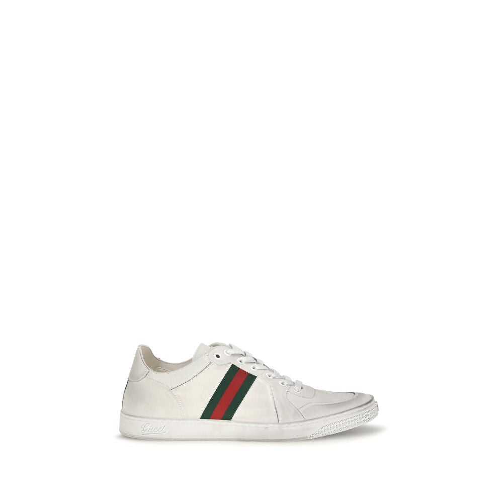 Gucci White Calf Leather Bos Taurus Low Top Sneakers | Regal Royce