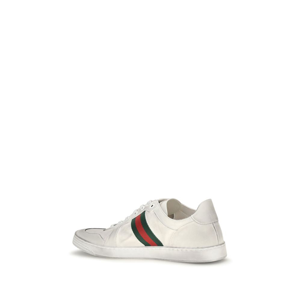 Gucci White Calf Leather Bos Taurus Low Top Sneakers | Regal Royce