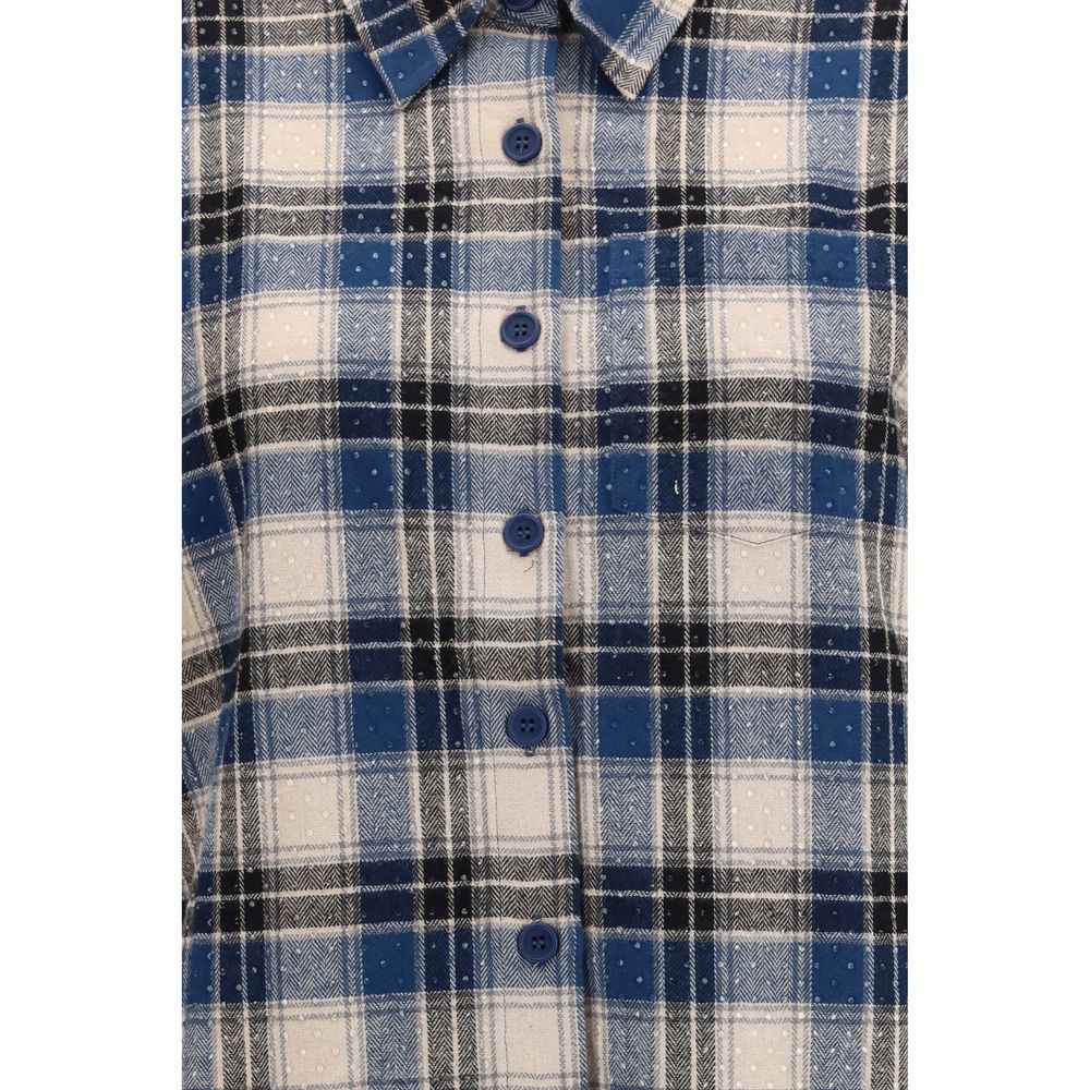 P.A.R.O.S.H. Blue Cotton Pattern Shirt | Regal Royce