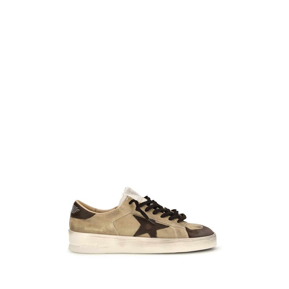 Golden Goose Beige Calf Leather Bos Taurus Sneakers | Regal Royce