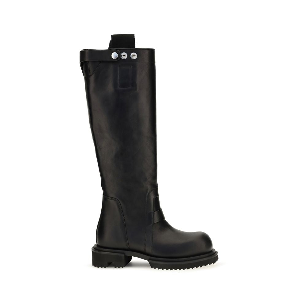 Rick Owens Black Calf Leather Bos Taurus Rain Boots | Regal Royce
