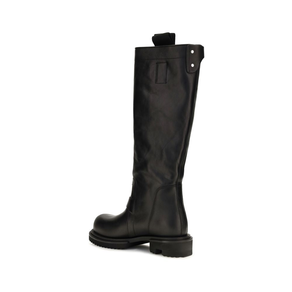 Rick Owens Black Calf Leather Bos Taurus Rain Boots | Regal Royce