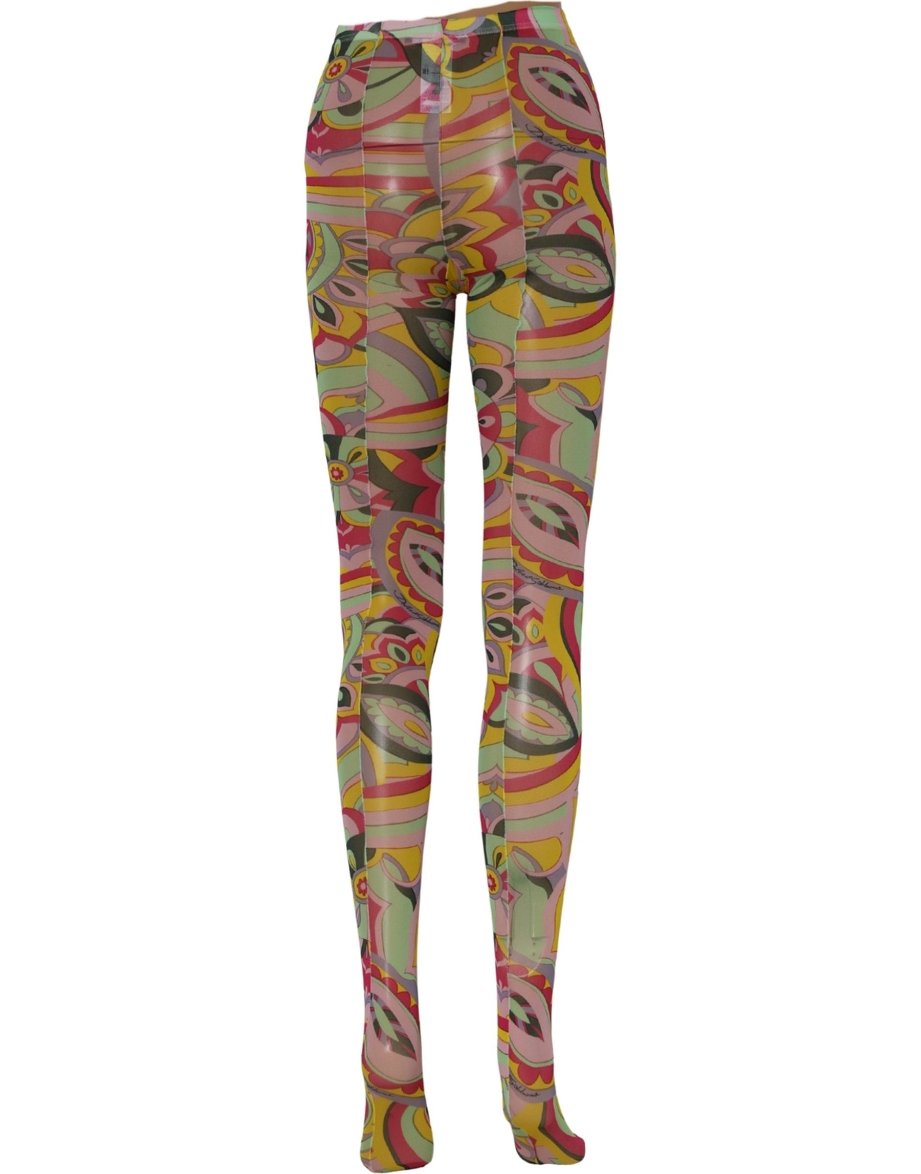 Dolce & Gabbana Multicolor Floral Print Tights Stockings Socks | Regal Royce