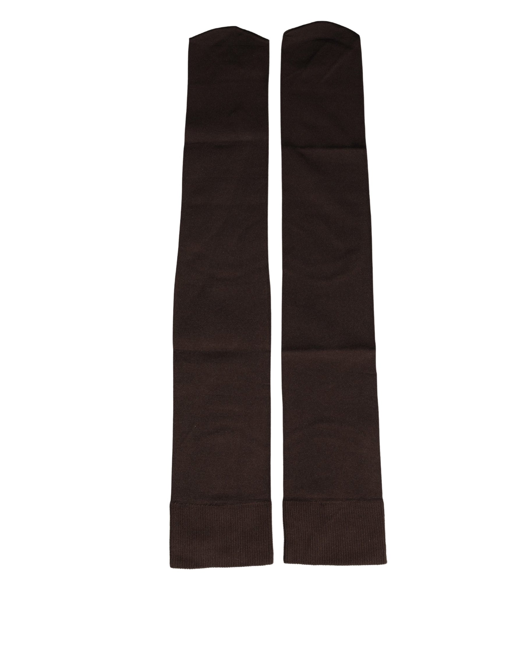 Dolce & Gabbana Brown Nylon Over Calf Long Women Accessory Socks | Regal Royce