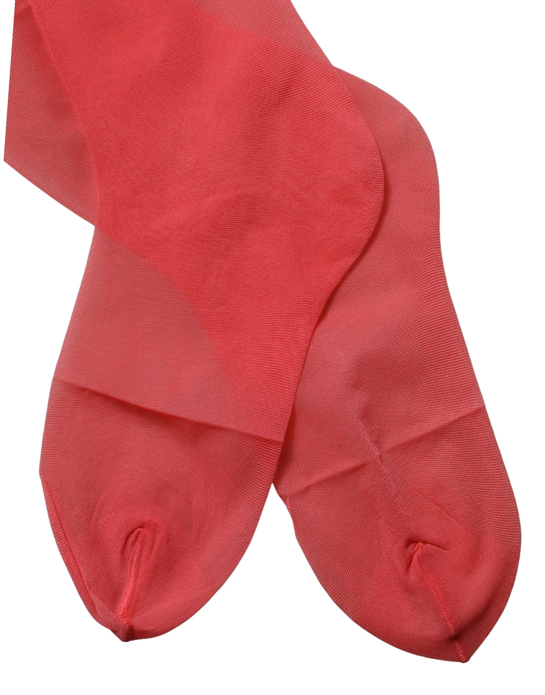 Dolce & Gabbana Red Nylon Mesh Sheer Calf Long Accessory Socks | Regal Royce