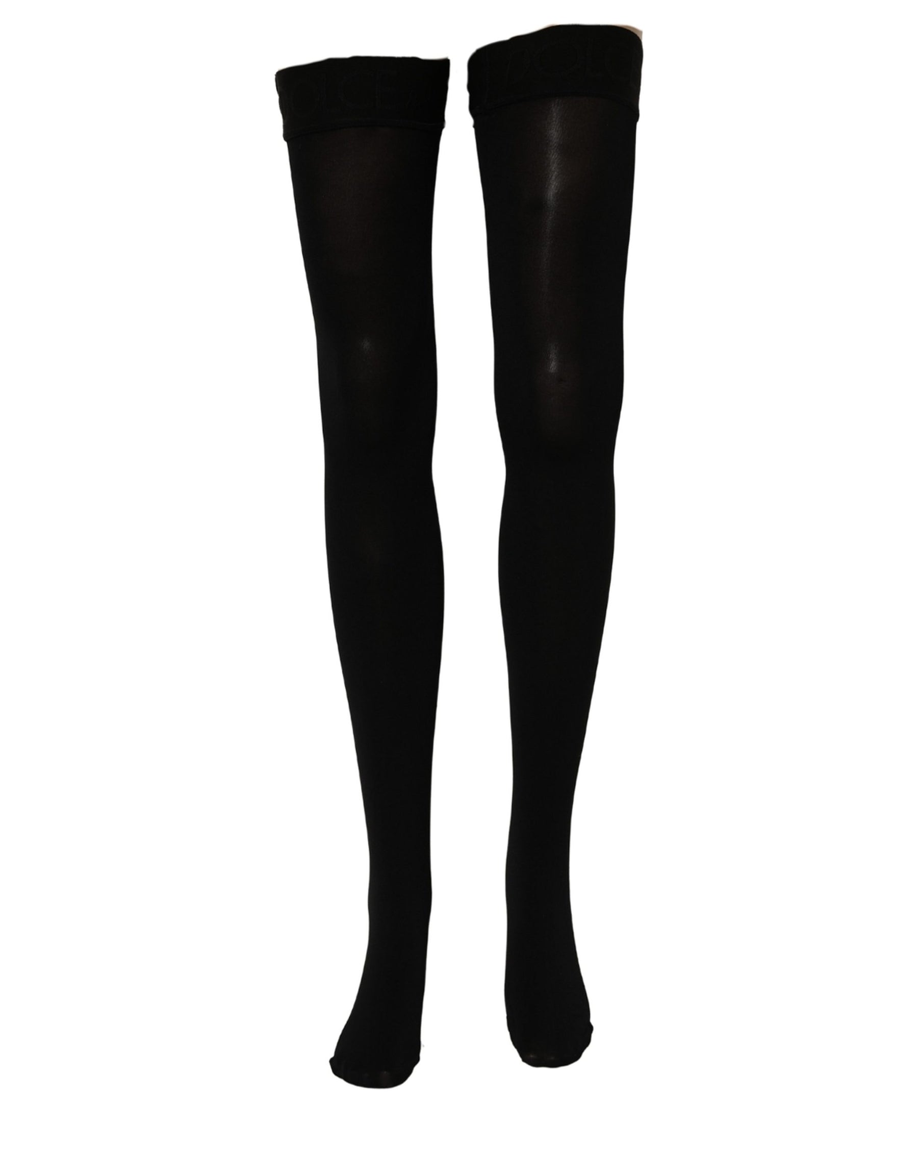 Dolce & Gabbana Black 100% Nylon Thigh High Stockings Socks | Regal Royce