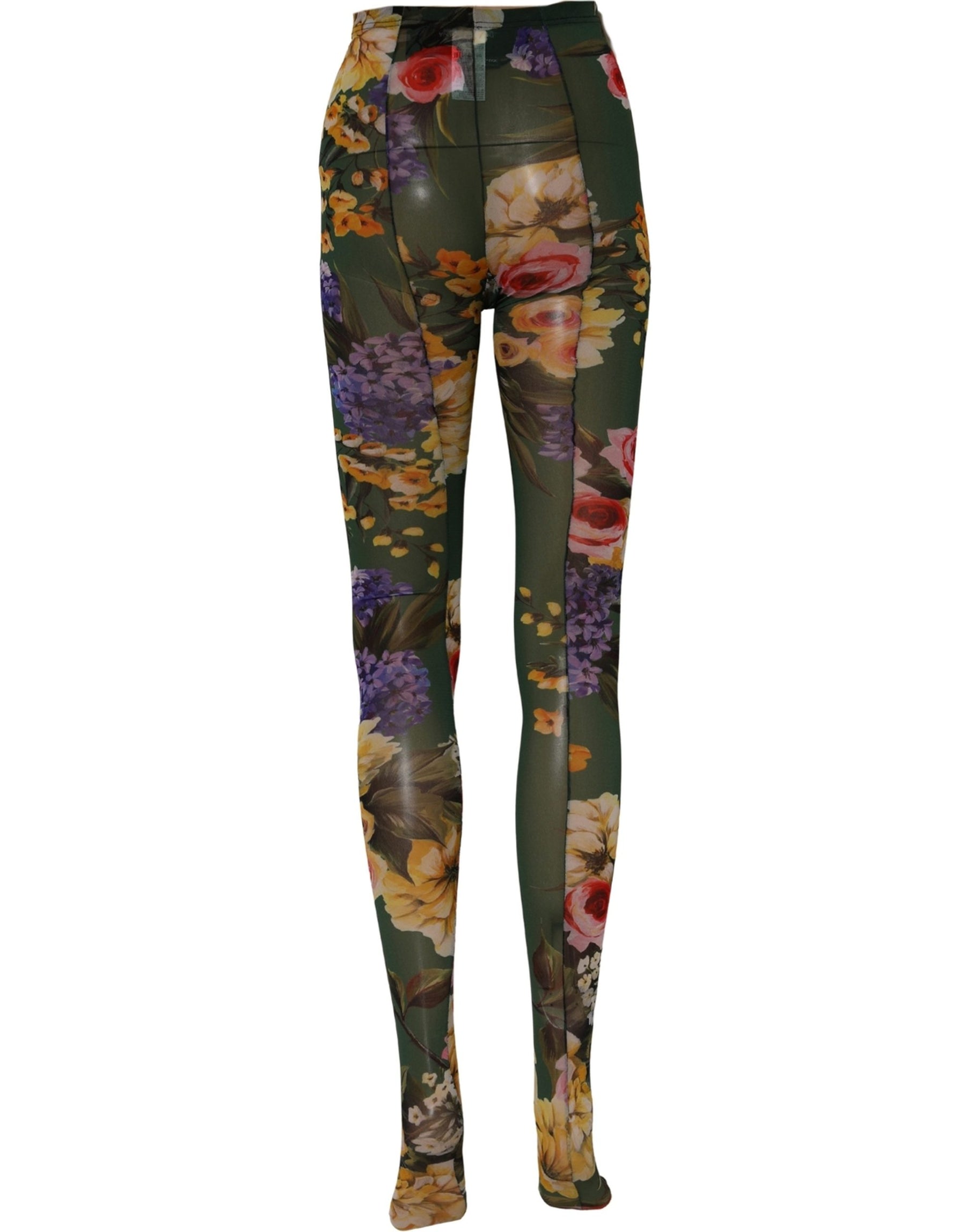 Dolce & Gabbana Red Floral Fishnet Tights Stockings Pantyhose Socks | Regal Royce