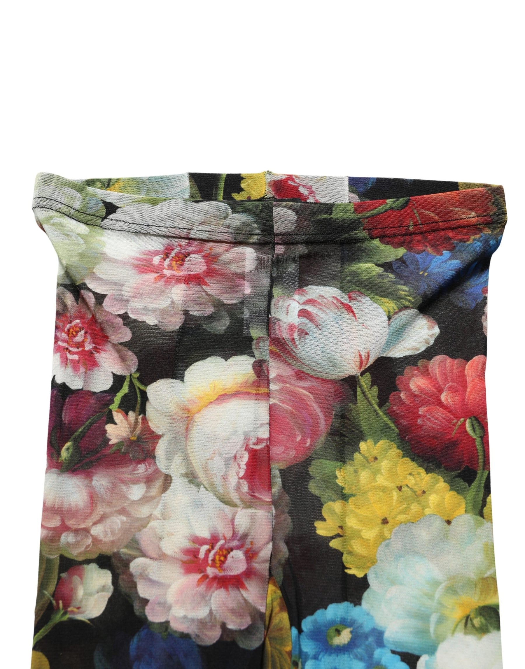 Dolce & Gabbana Black Floral Print Tights Sheer Stockings Socks | Regal Royce