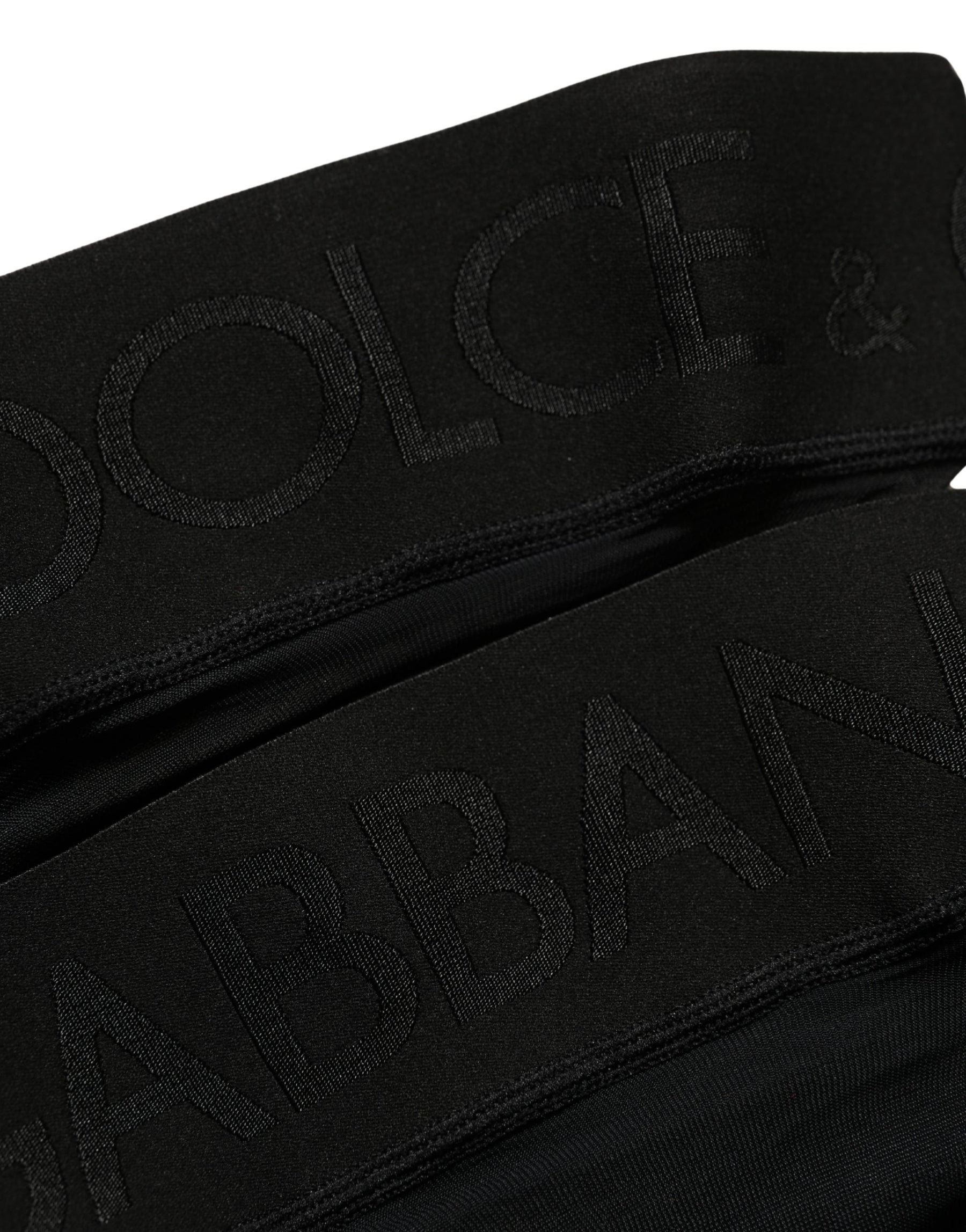 Dolce & Gabbana Black Nylon Logo Calf Long Women Accessory Socks | Regal Royce