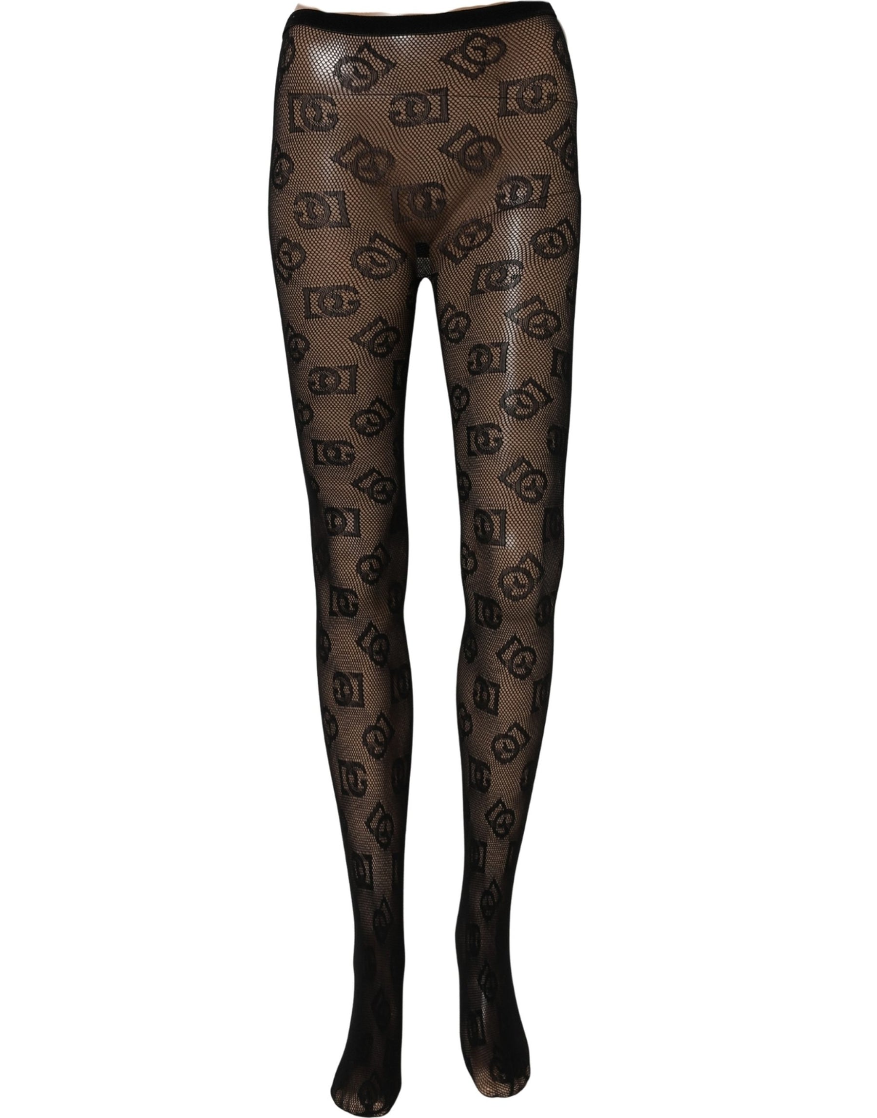 Dolce & Gabbana Black All Over Print Sheer Stretch Tights Socks | Regal Royce