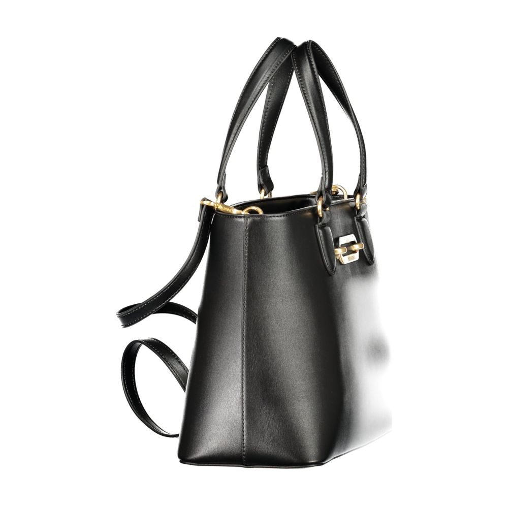 Mario Valentino Black Polyurethane Women's Bag | Regal Royce