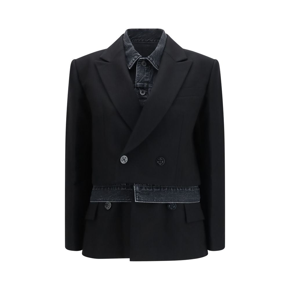 Sacai Black Wool Oves Aries Denim Jacket | Regal Royce
